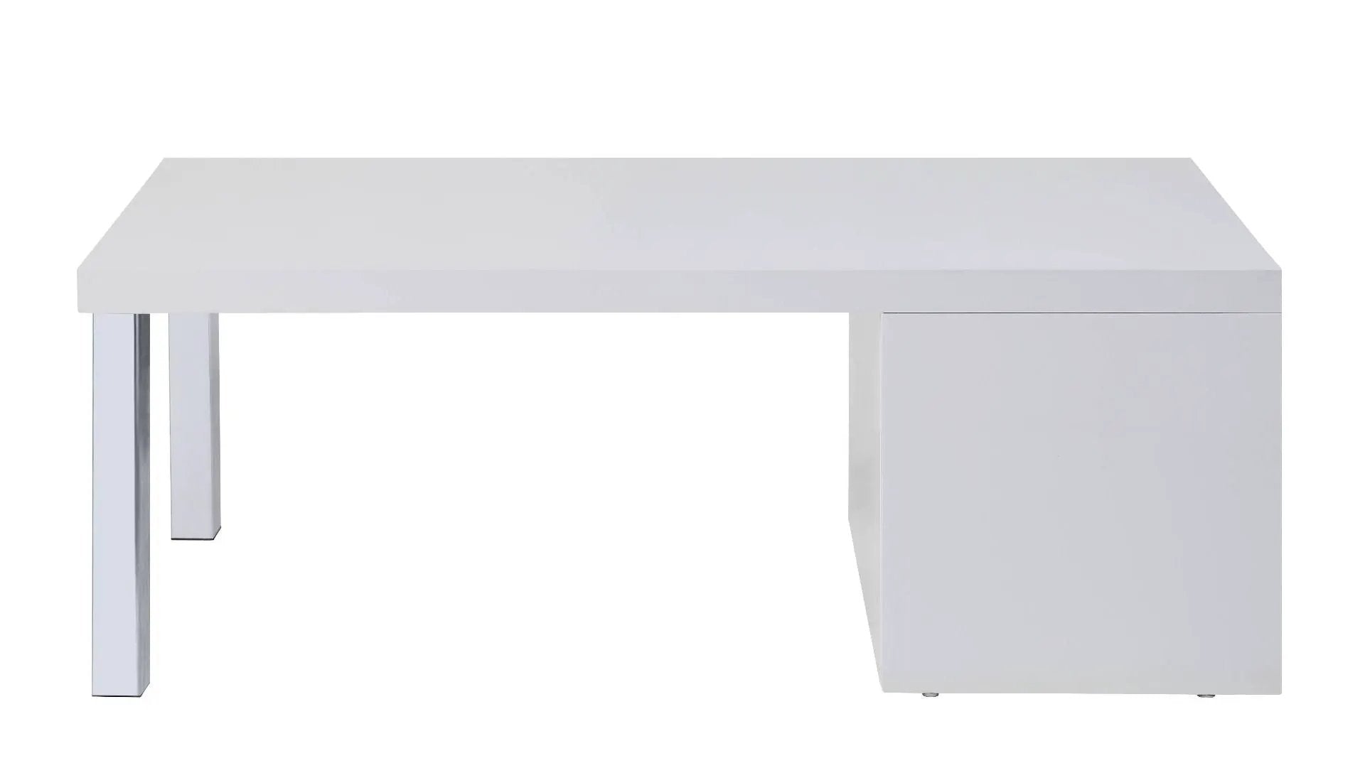Harta - Coffee Table - White High Gloss & Chrome by Unique Piece Furniture