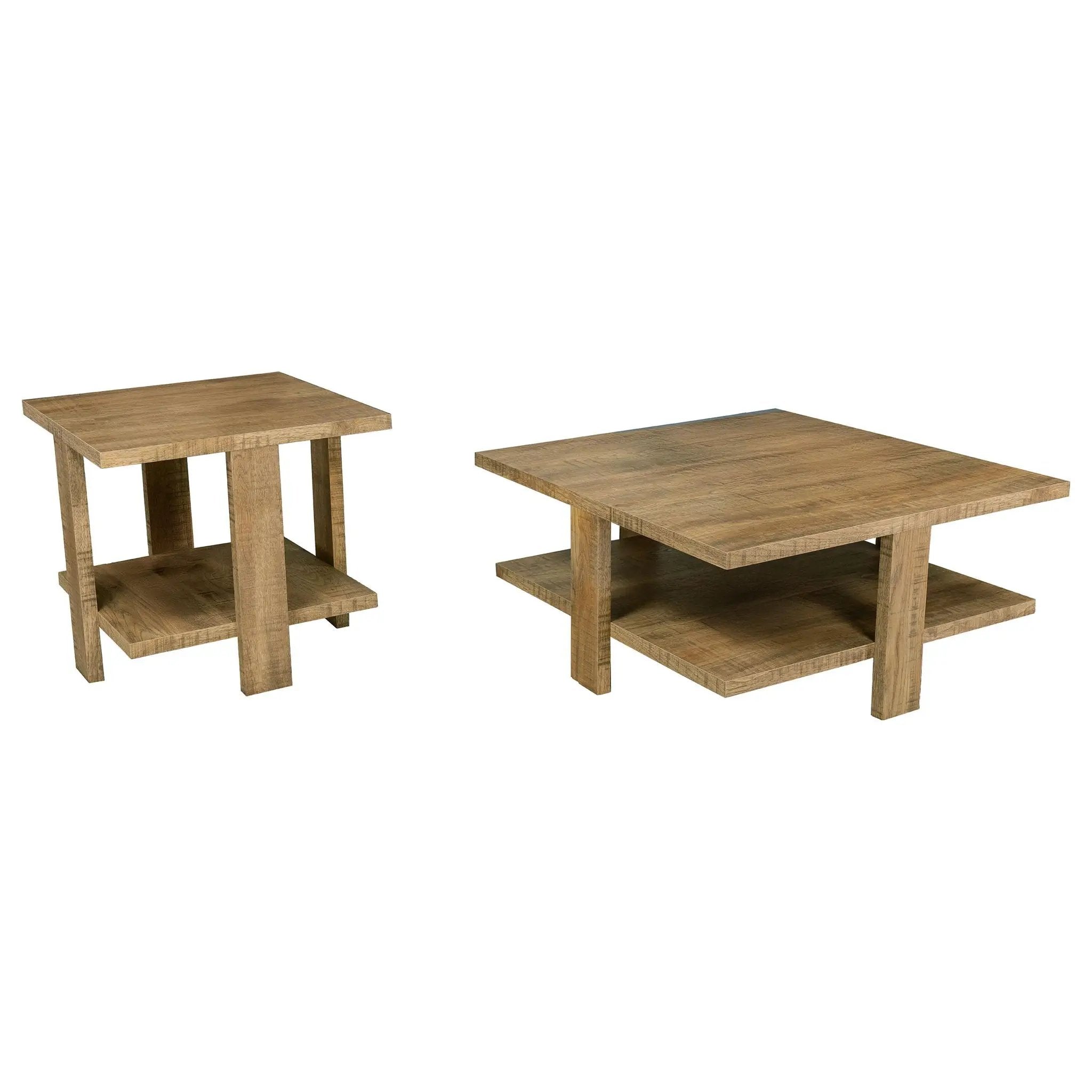 Dawn 2-piece Round Coffee and End Table Set Mango Brown by Unique Piece Furniture