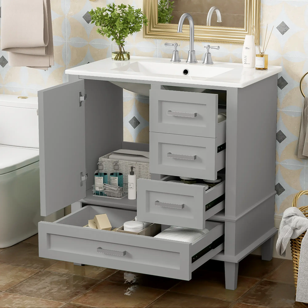 30" Bathroom Vanity with Sink Combo Set