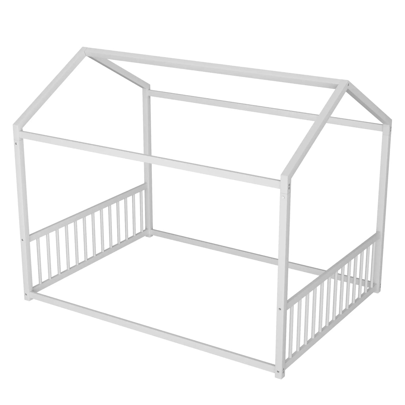 Montessori Style Floor House Shaped Bed With Safety Guardrails by HouseOfZazla