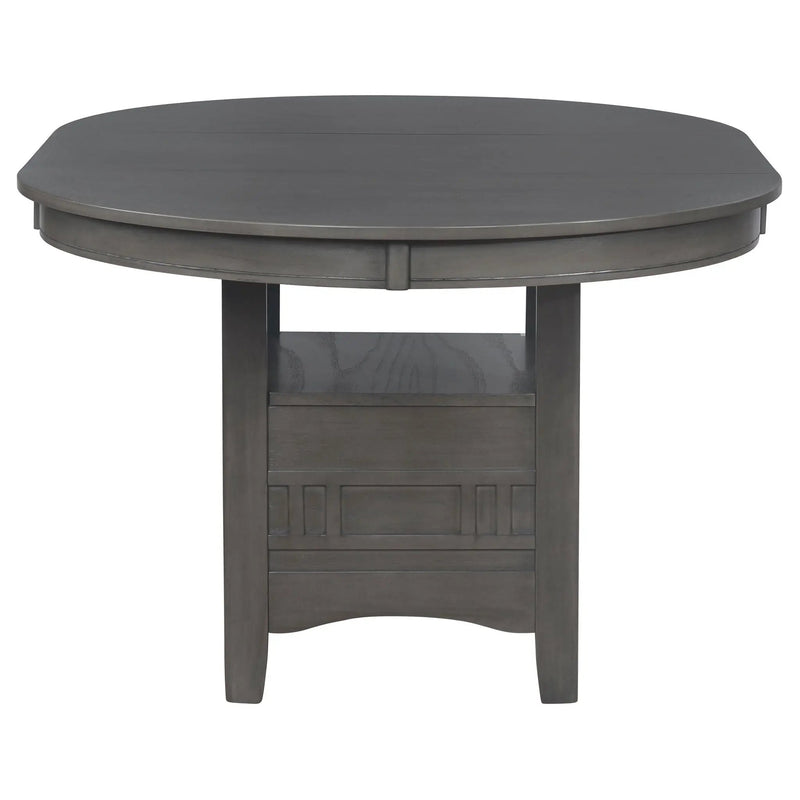 Lavon - Oval Extension Leaf Dining Table With Built In Storage - Gray