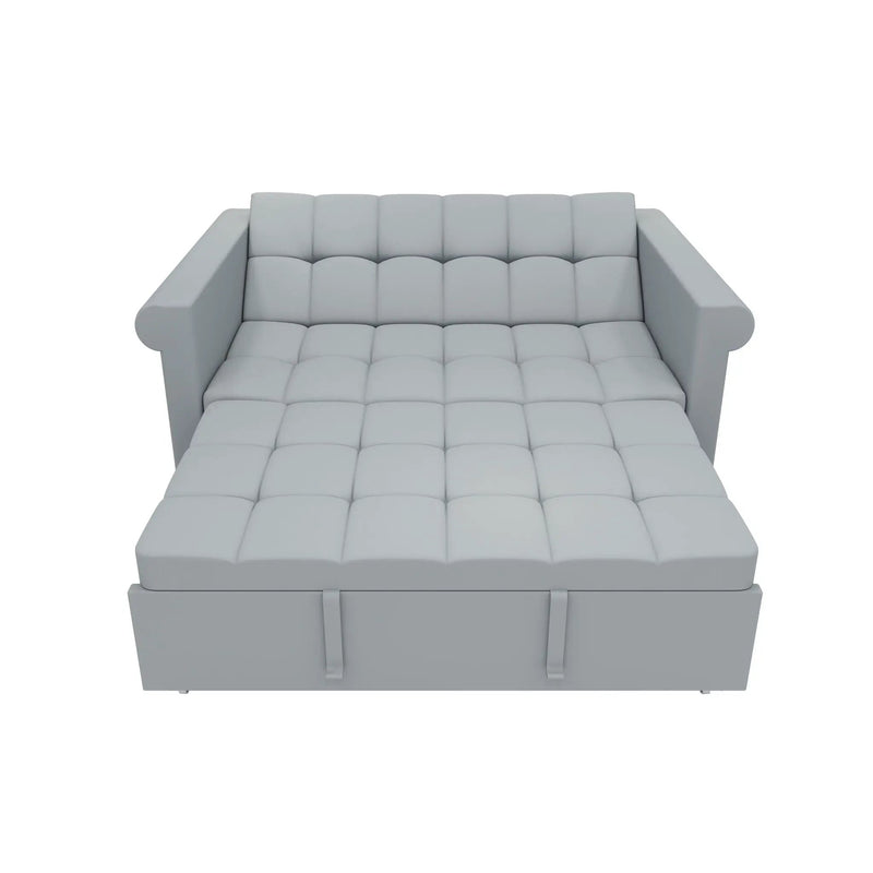 Compact Loveseat With Trundle Sleeper And Storage Pocket - Gray by Unique Piece Furniture