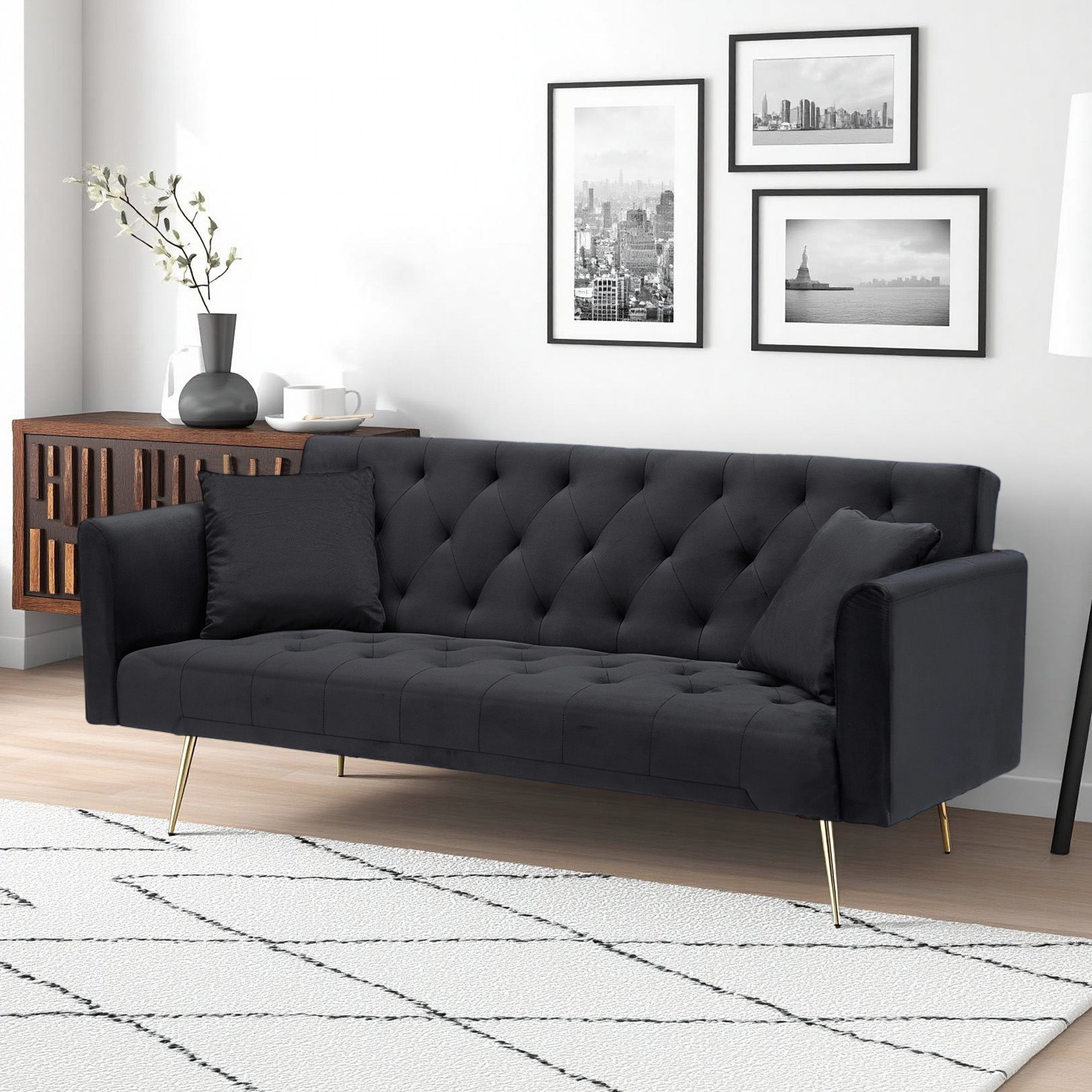 71-inch Foldable Double Sofa with American Retro Style by HouseOfZazla