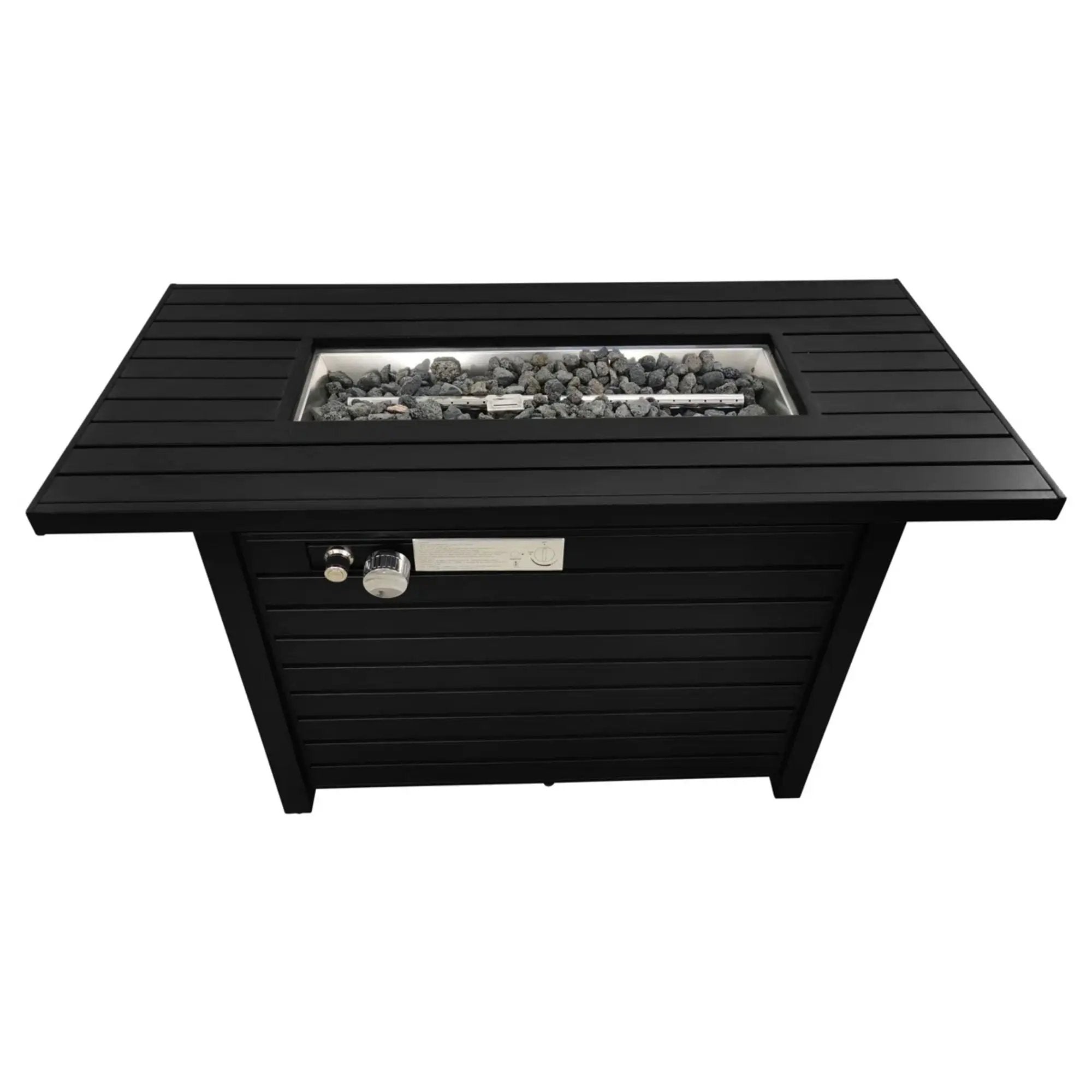 Outdoor Fire Pit Table With Lid, - Black by HouseOfZazla