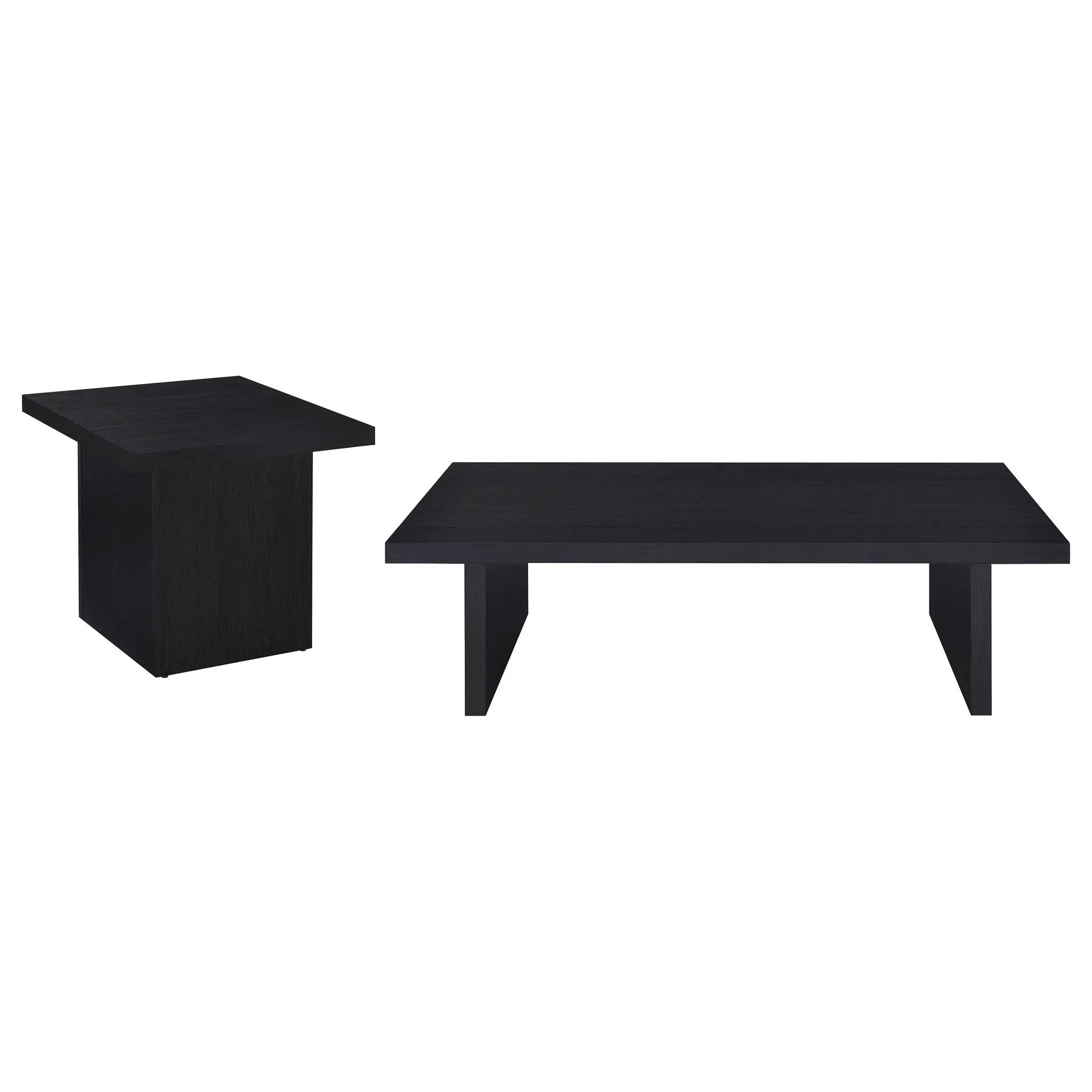 Max 2-piece Rectangular Coffee and End Table Set Black by Unique Piece Furniture