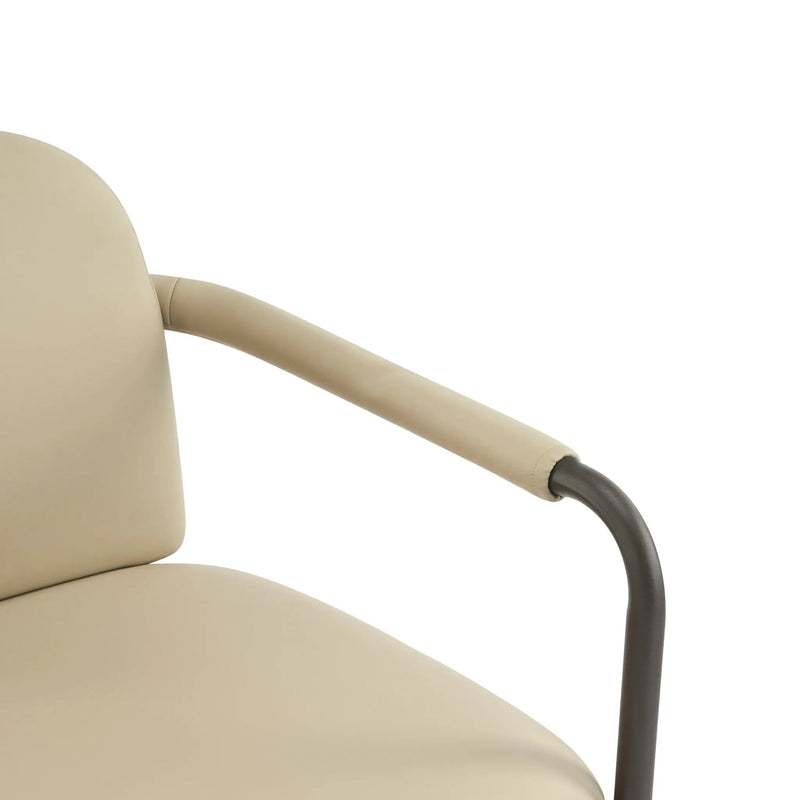 Modern Dining Chair Set of 2 with Iron Frame - Espresso / Khaki by HouseOfZazla