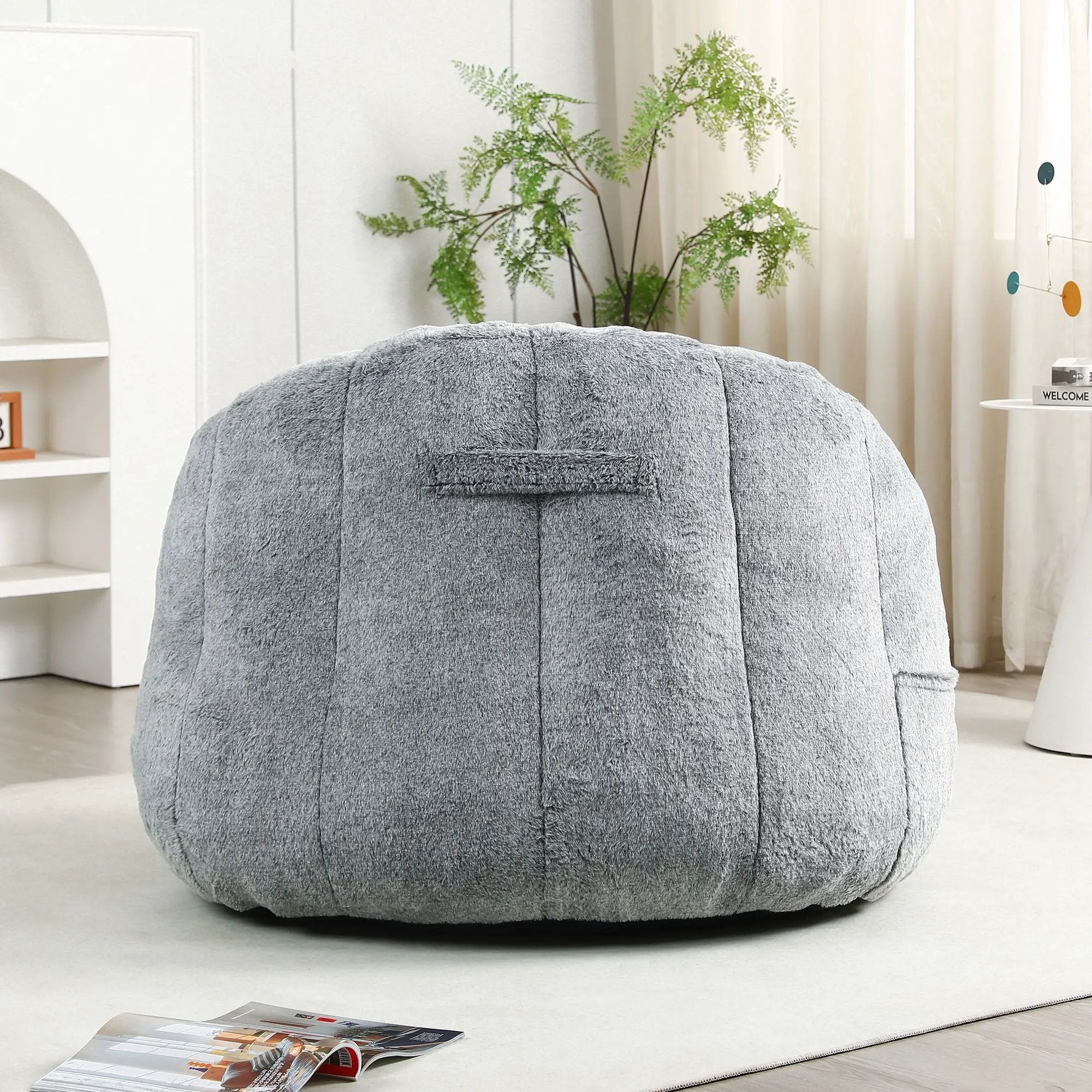 Beanbag Chair, Beanbag Sofa Chair With Armrests Stuffed High Density Foam by Unique Piece Furniture