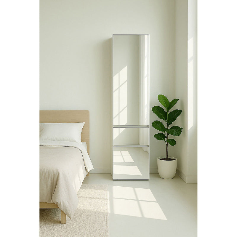 Elise - Modular Closet System With Mirror And Customizable Storage - White by HouseOfZazla