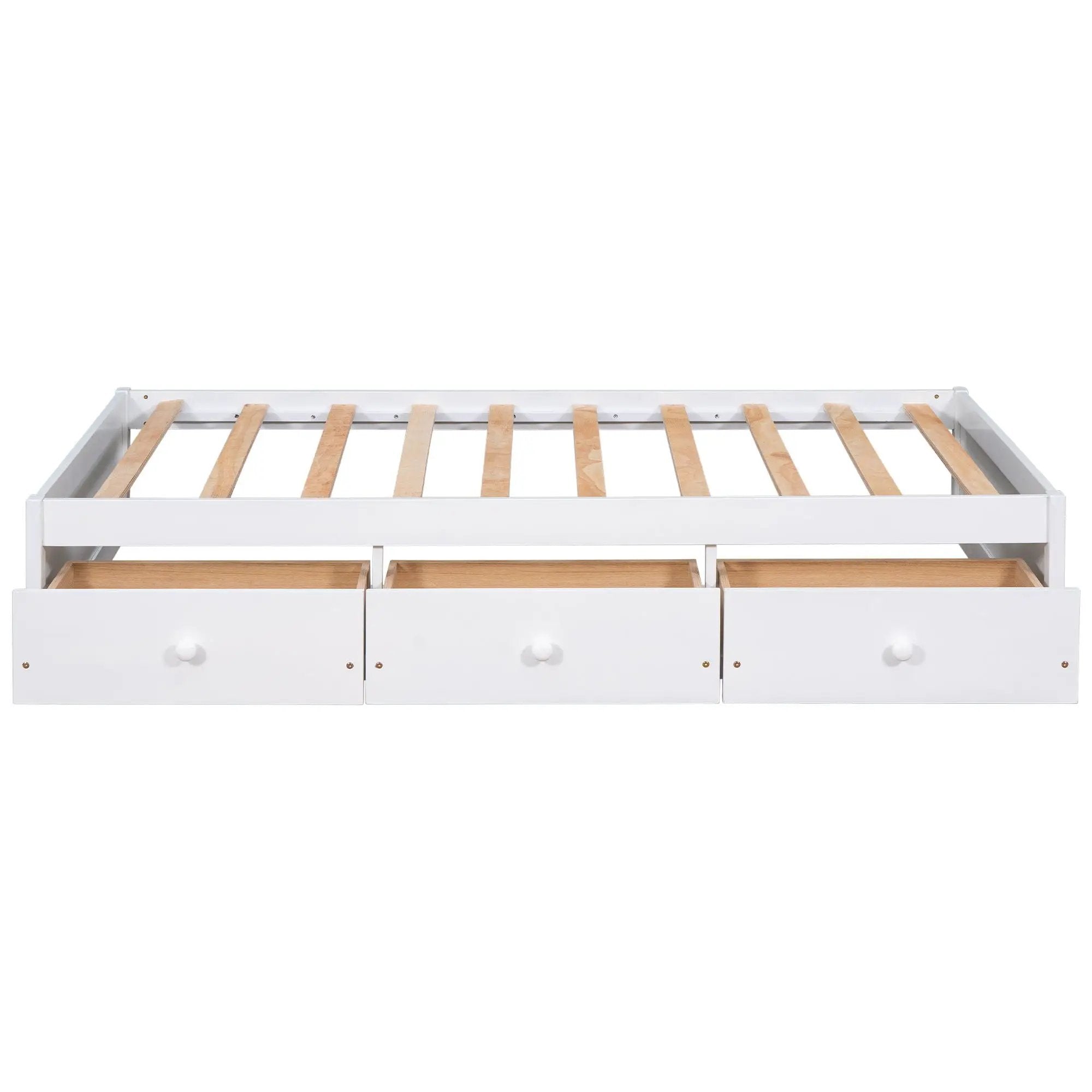 Twin Size Platform Storage Bed With 3 Drawers - White by Unique Piece Furniture