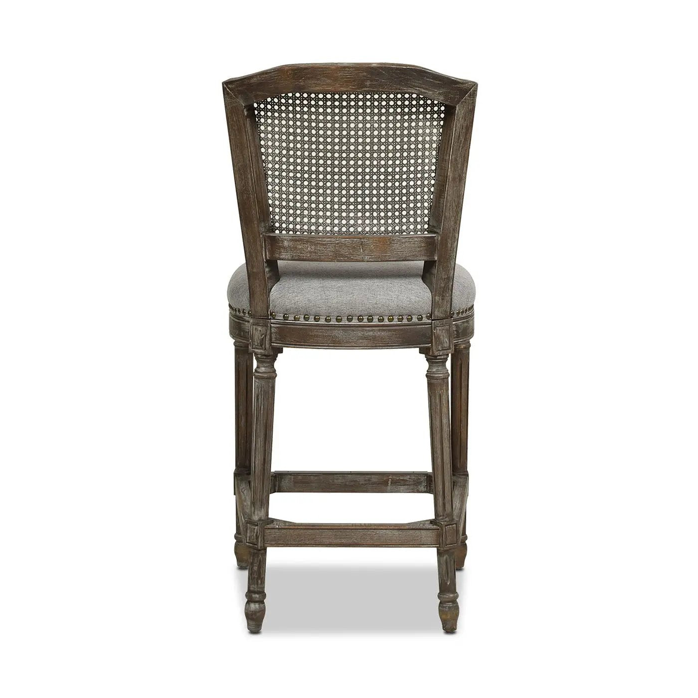 Triomphe - Rattan Wicker High Back Armless Counter Bar Stool by HouseOfZazla