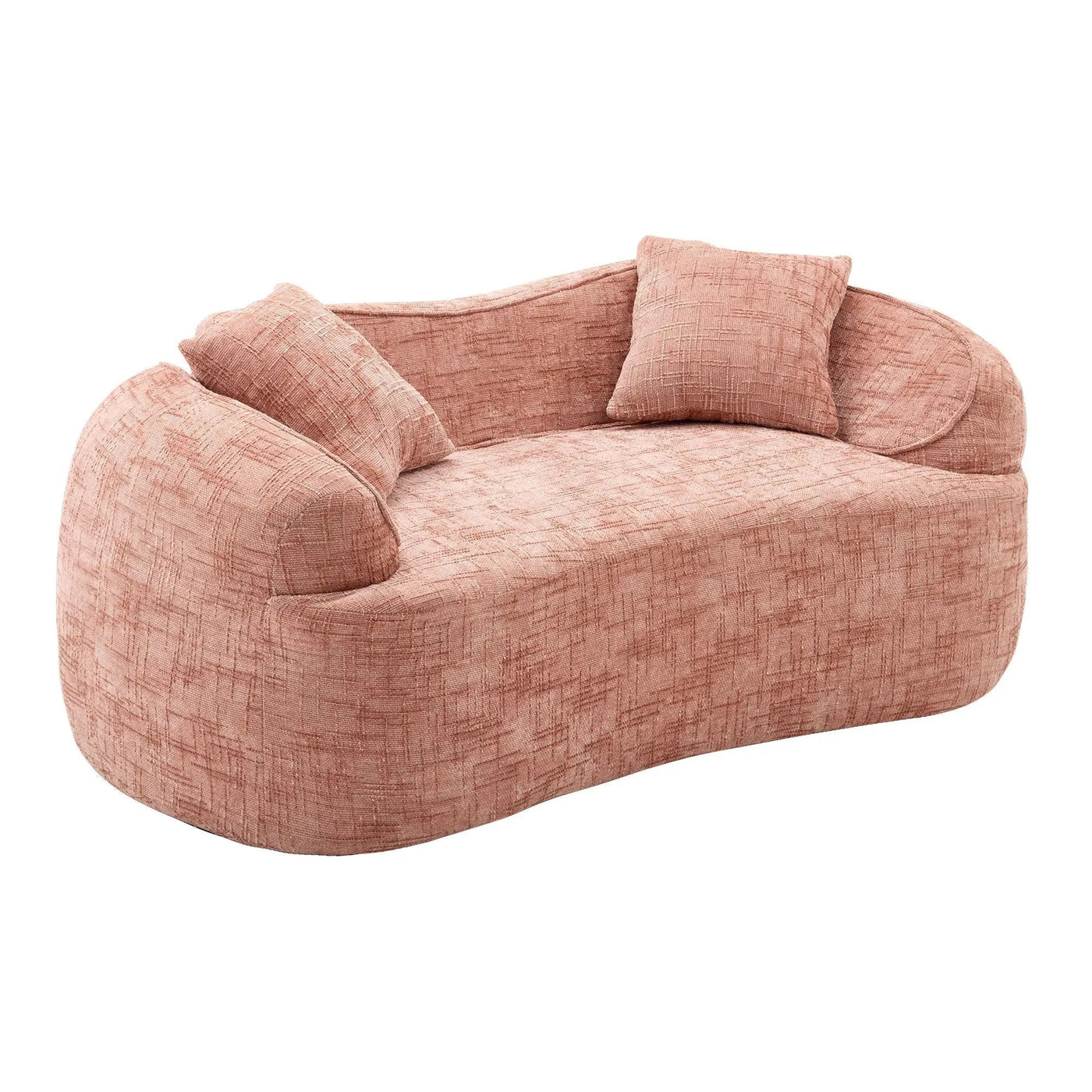 Curved 2 Person Compress Sofa With Armrests, Includes Pillows by HouseOfZazla