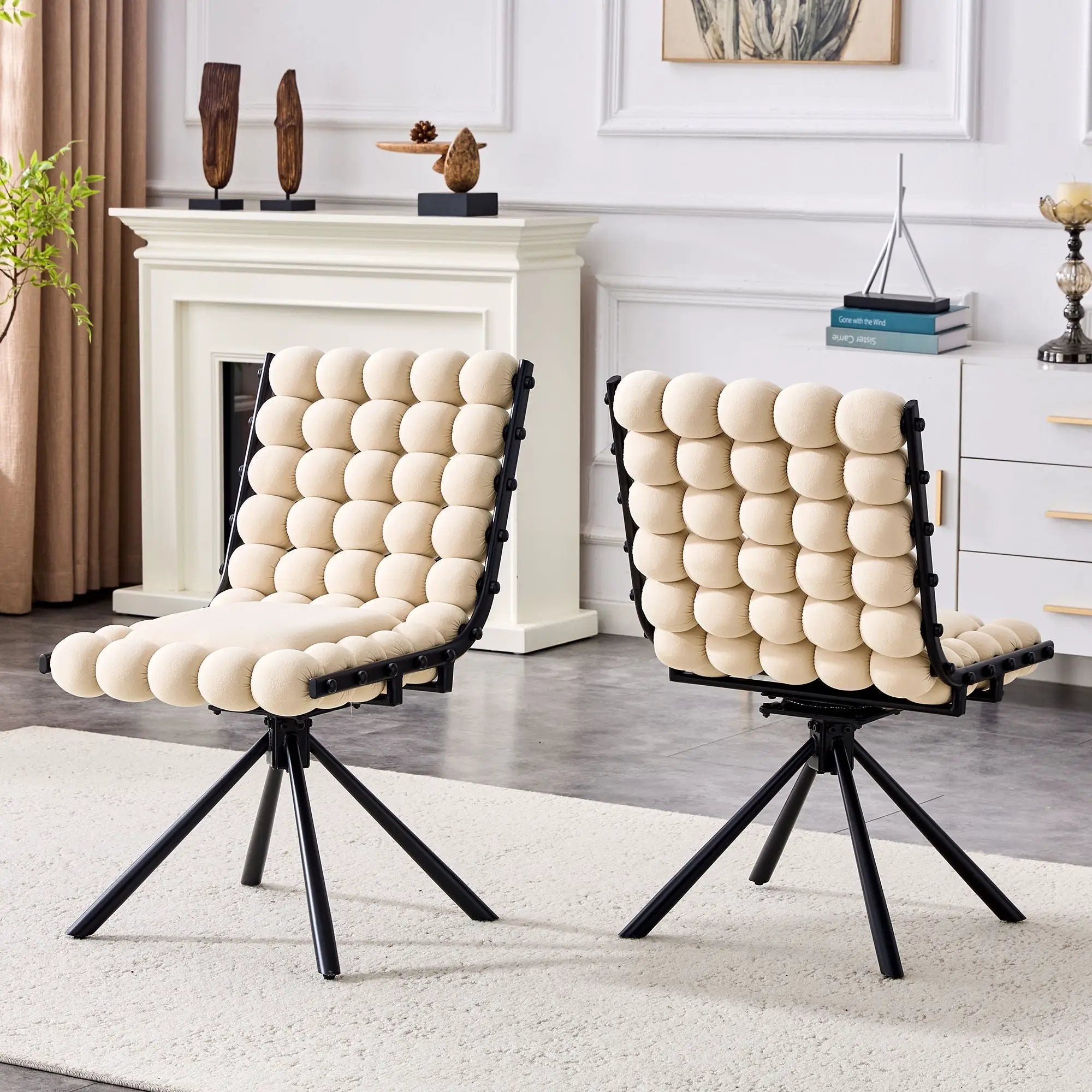 Puffy Bubble, Ball Chain Dining Chairs For Dining Room (Set of 2) by Unique Piece Furniture
