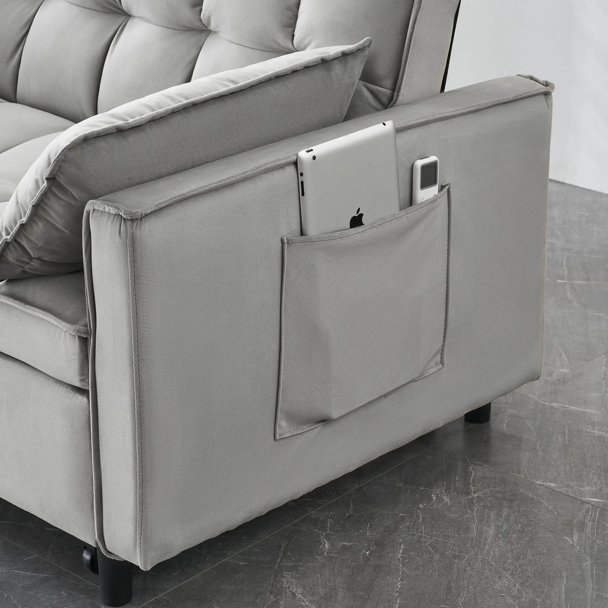 Sofa Bed With Pockets, 3 In 1 Convertible For Living Room by Unique Piece Furniture