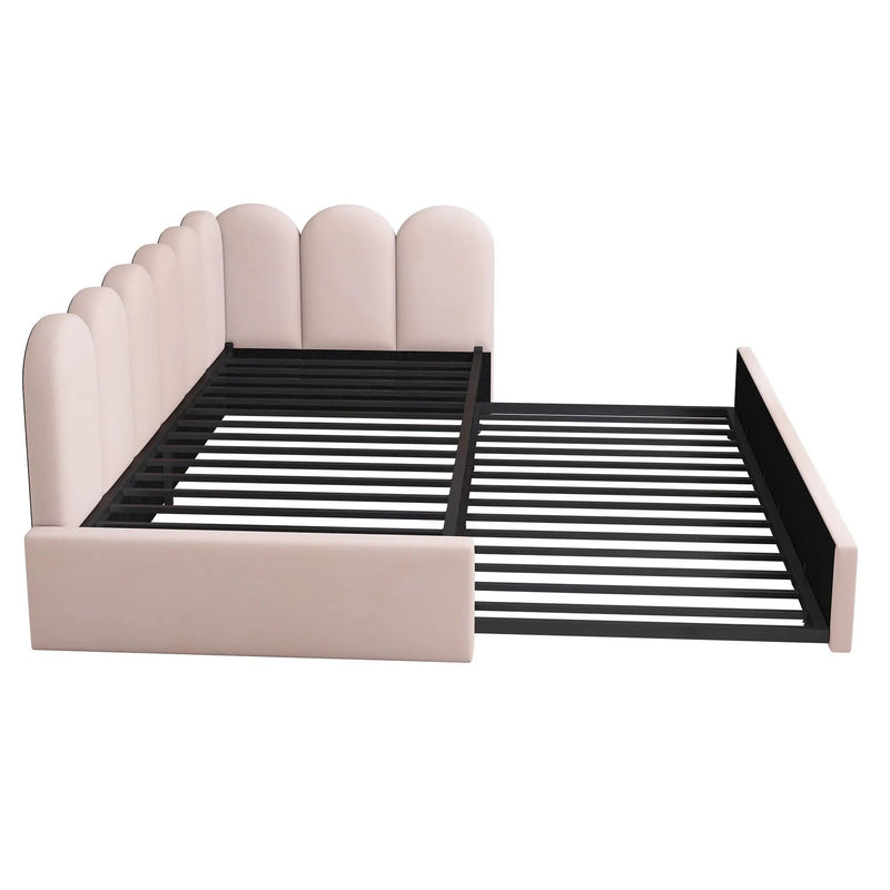 Upholstered Daybed With Metal Slatted Base by HouseOfZazla