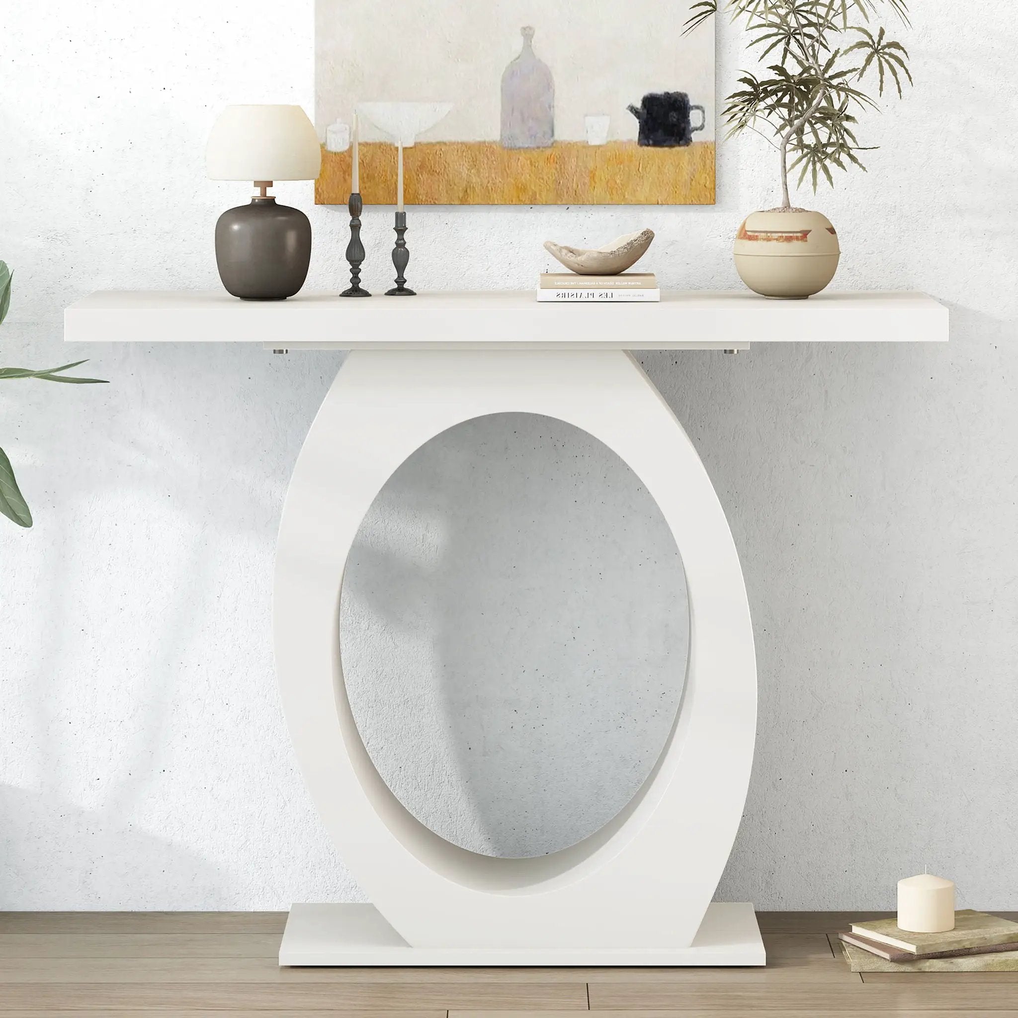 Console Table With Oval Base And Reinforced Bottom Plate by HouseOfZazla