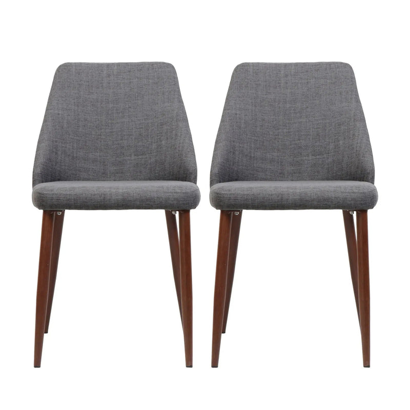 Modern Dining Chair With Iron Legs And Wood Finish by HouseOfZazla