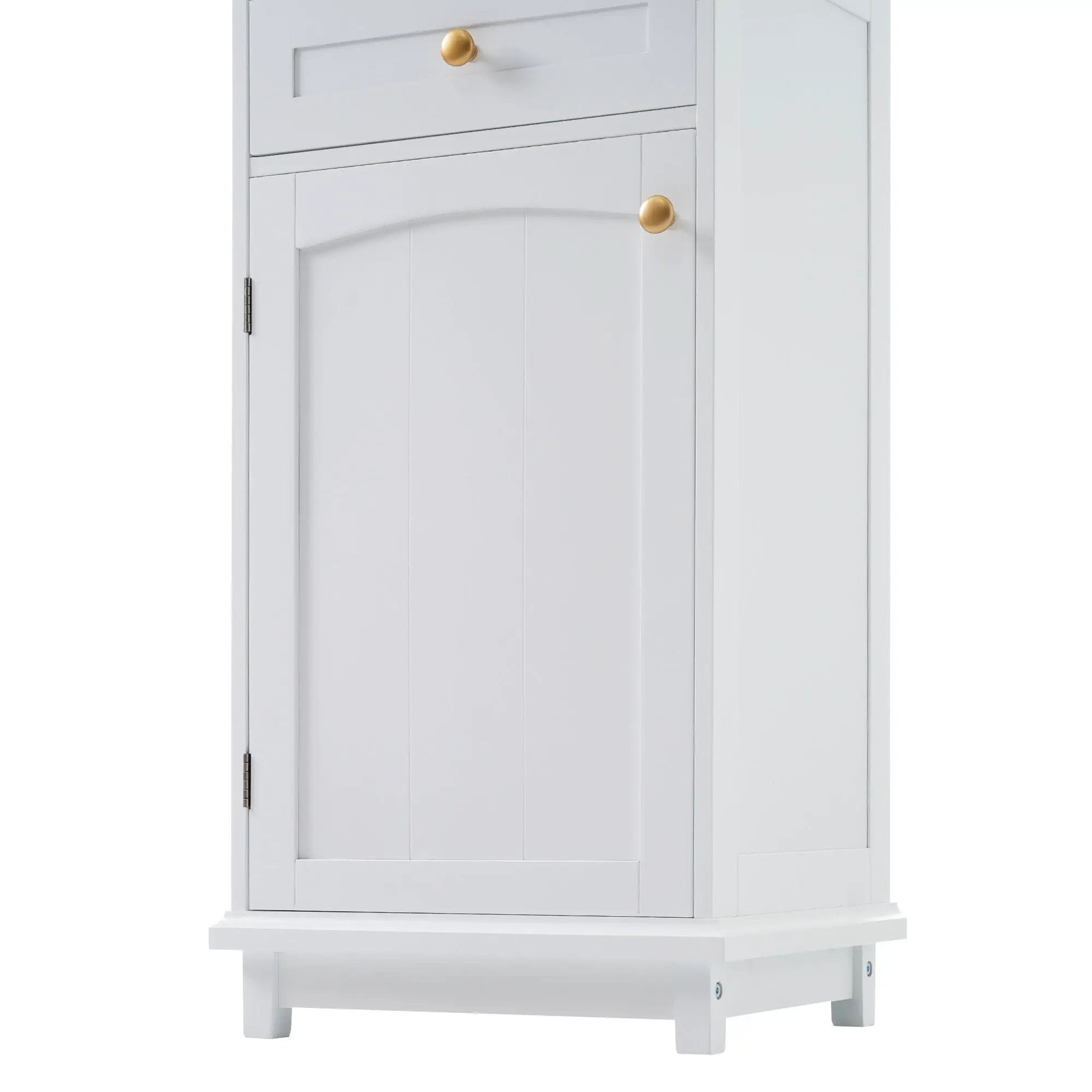 Tall Bathroom Storage Cabinet With Glass Doors, Free-Standing, Two Drawers, And Adjustable Shelves, Board, Painted Perfect For Displaying Your Favorite Items by HouseOfZazla