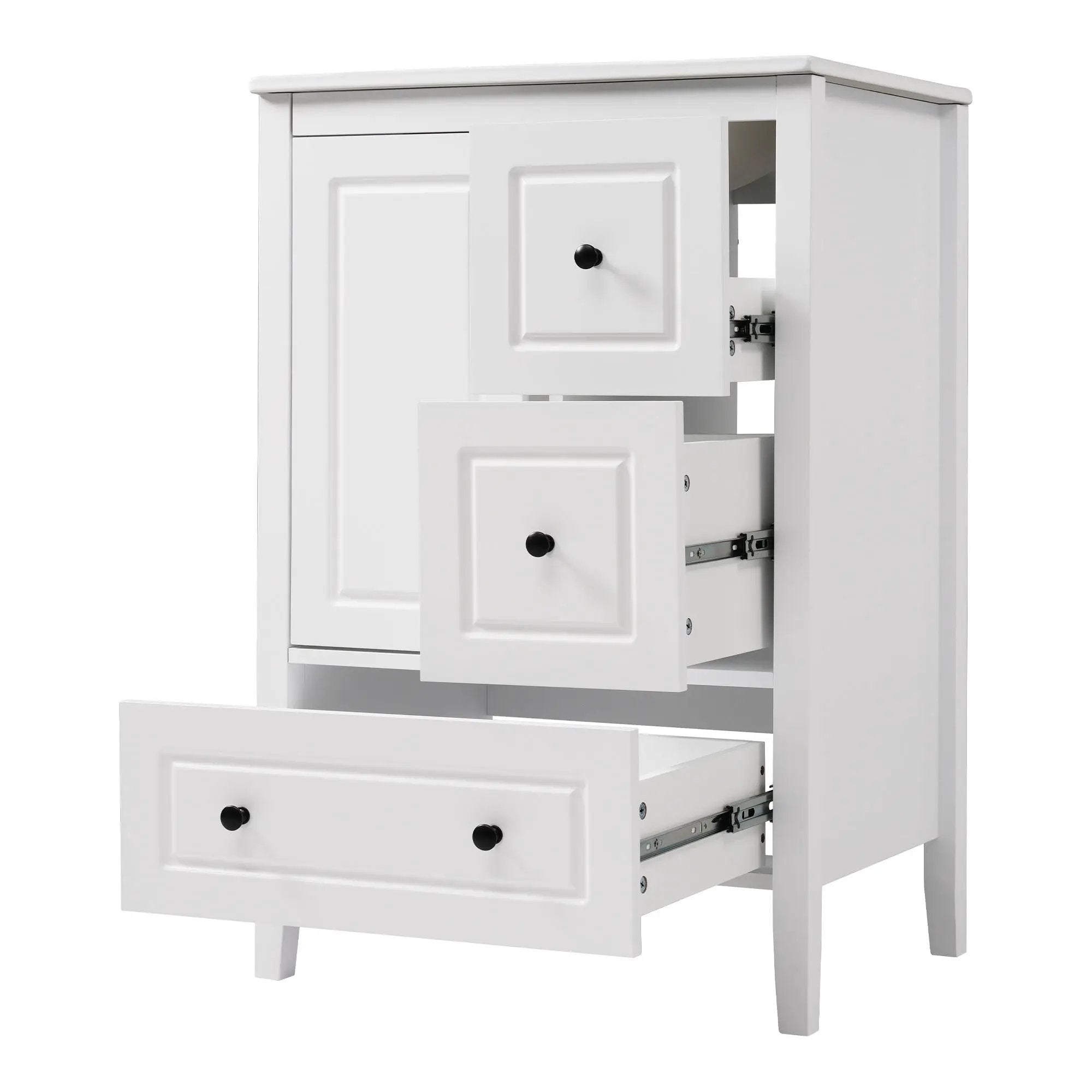 Retro Bathroom Vanity With Sink, Soft Closing Cabinet & Drawers by HouseOfZazla
