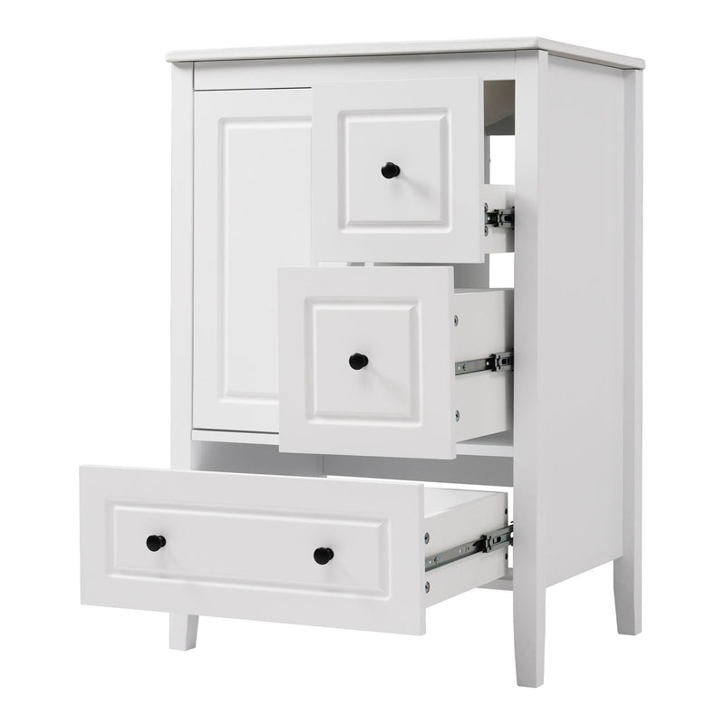 Retro Bathroom Vanity With Sink, Soft Closing Cabinet & Drawers by HouseOfZazla