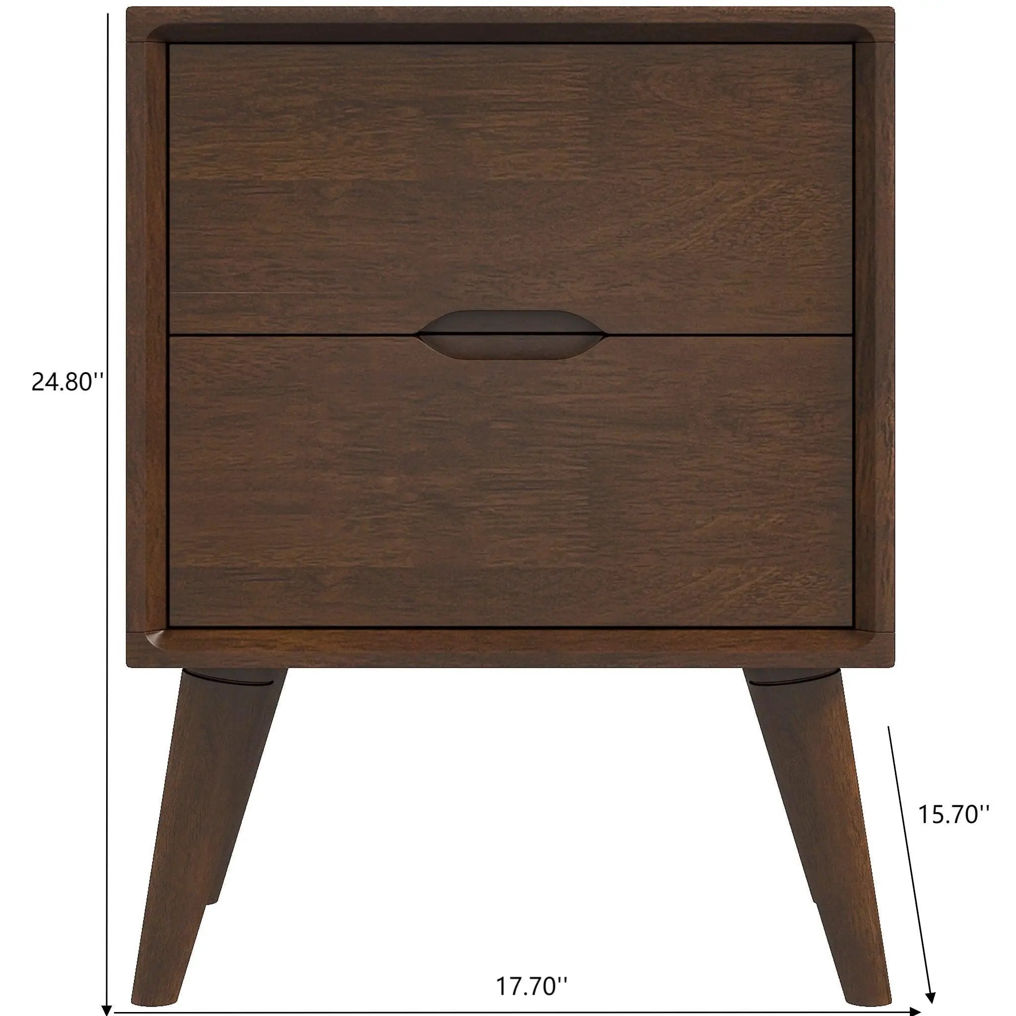 Alexandra - Night Stand With 2 Drawers - Walnut Brown by Unique Piece Furniture