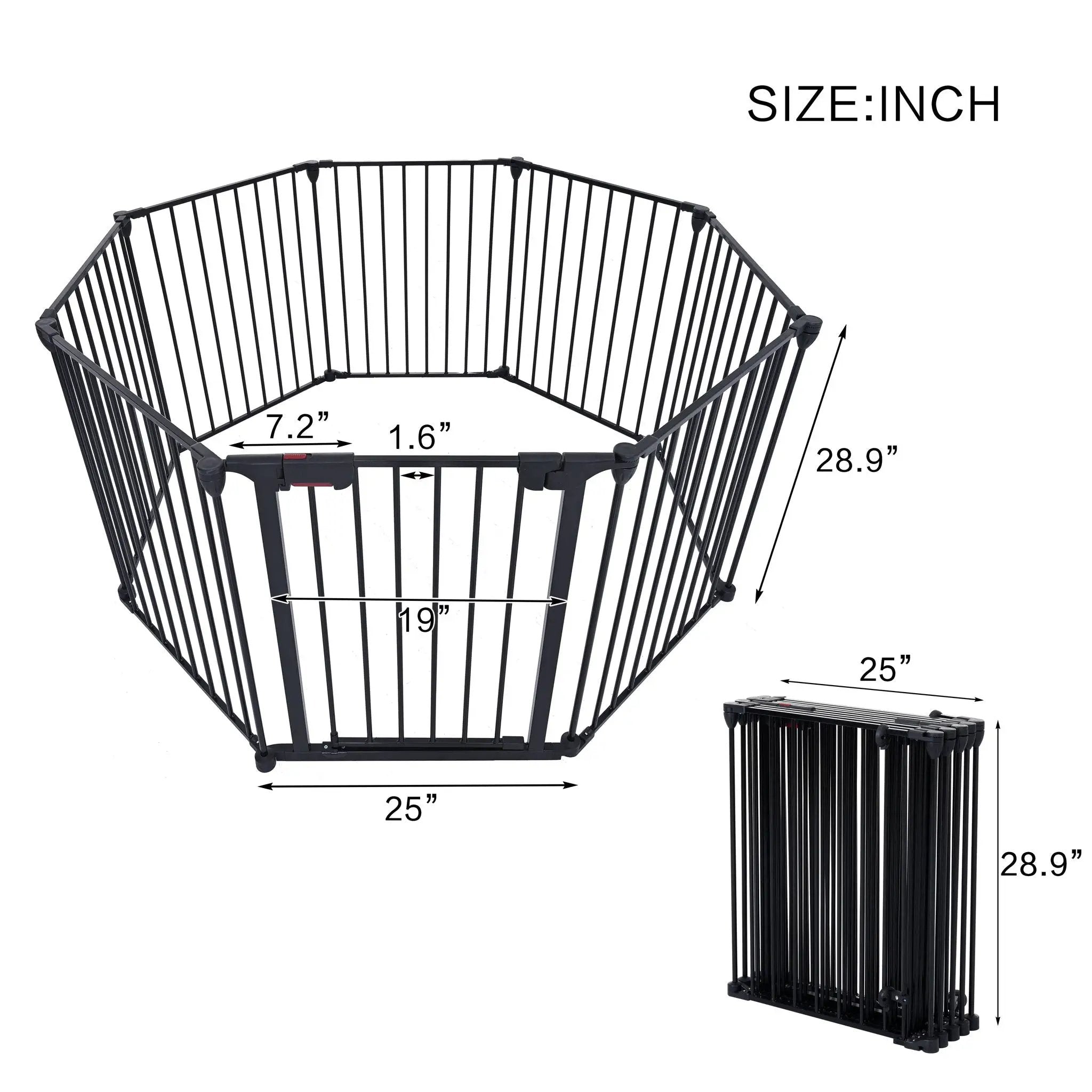 Adjustable Safety Gate Play Yard Metal Doorways Fireplace Fence Christmas Tree Fence Gate For House Stairs Gate Prohibited Area Fence by HouseOfZazla
