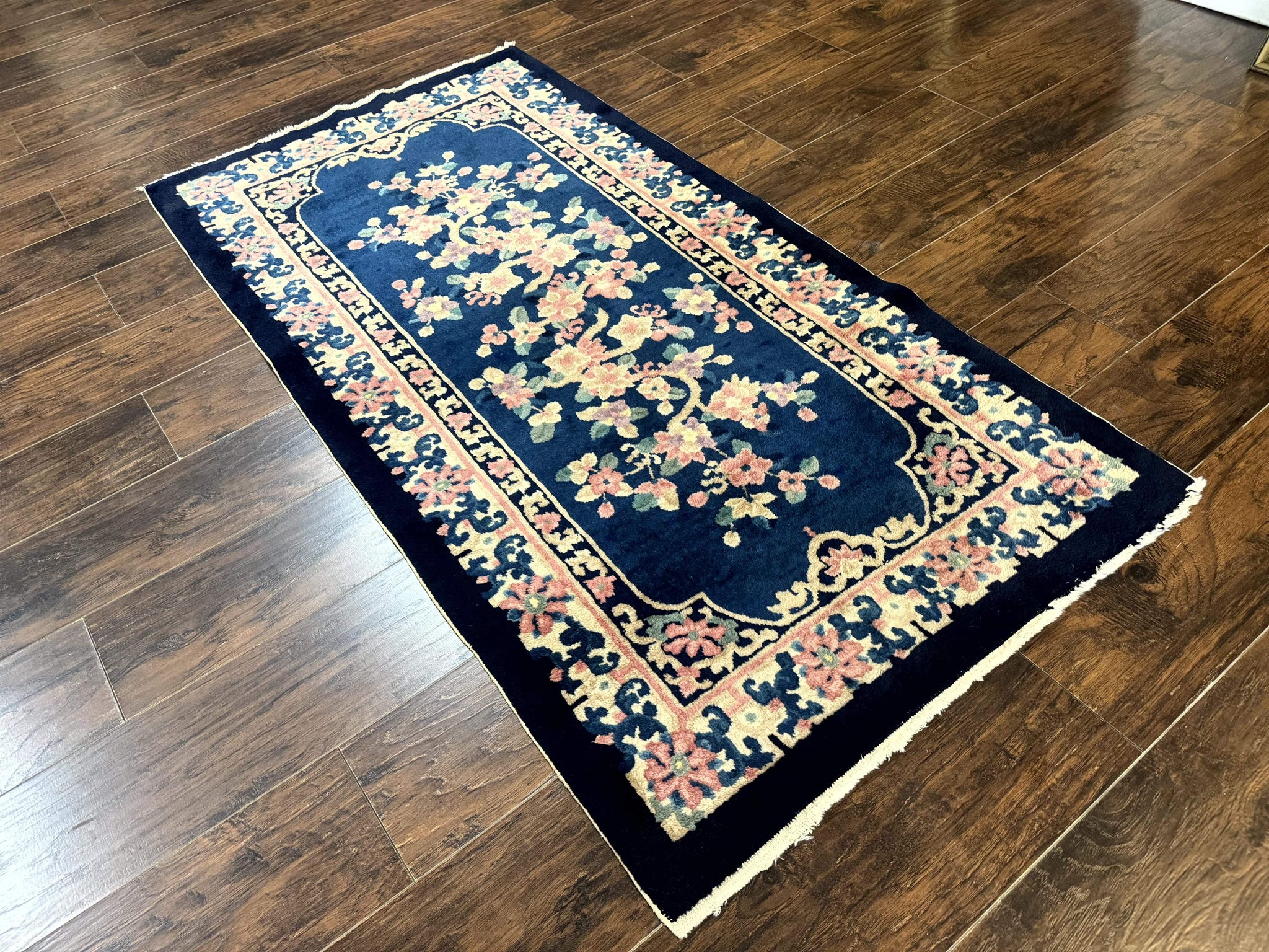 Chinese Rug 3x6, Peking Rug, Blue Chinese Wool Rug, Fete Rug by Jewel Rugs