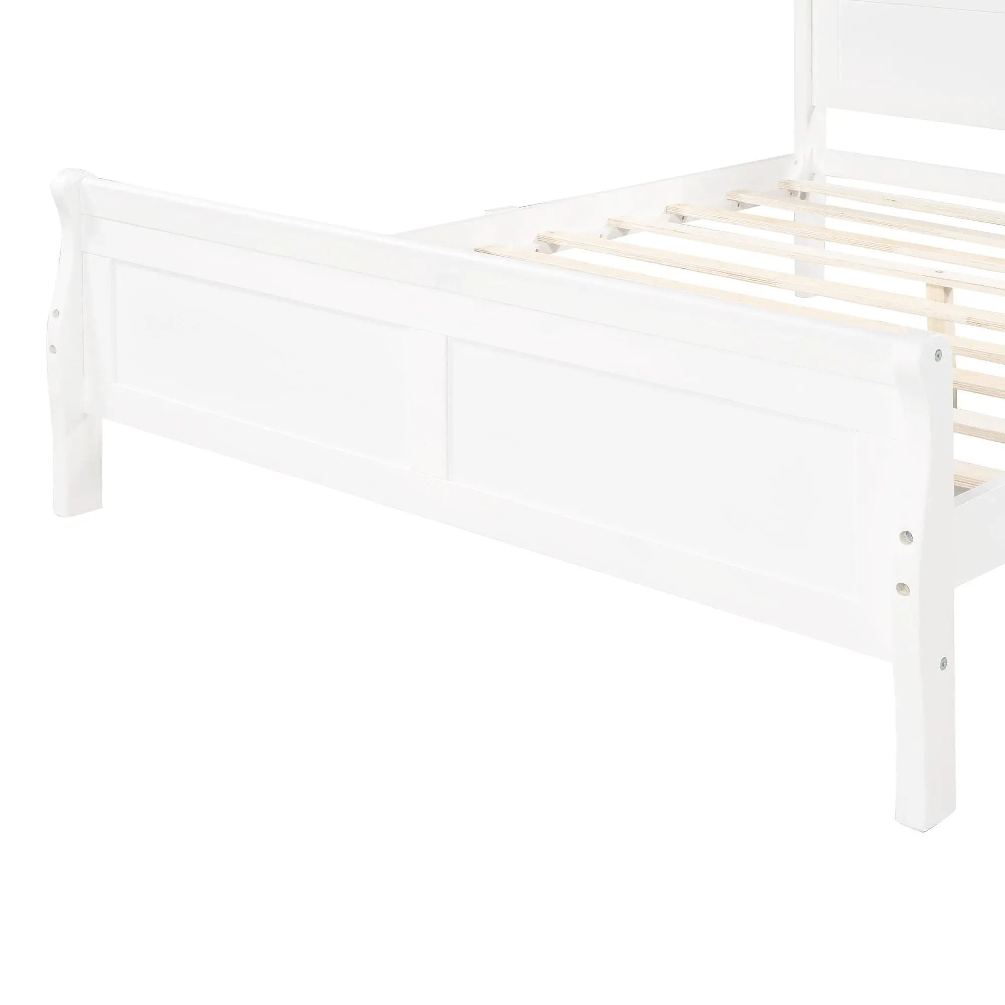 Platform Bed Frame Mattress Foundation Sleigh Bed With Headboard / Footboard / Wood Slat Suppor by HouseOfZazla