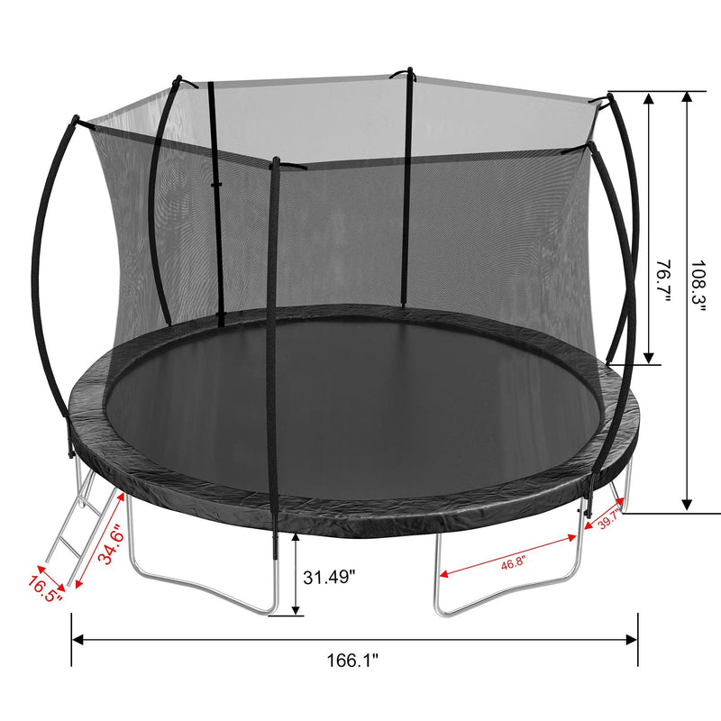 14FT Trampoline with Enclosure by HouseOfZazla
