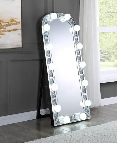 Noralie - Floor Mirror - Mirrored & Faux Diamonds by Unique Piece Furniture