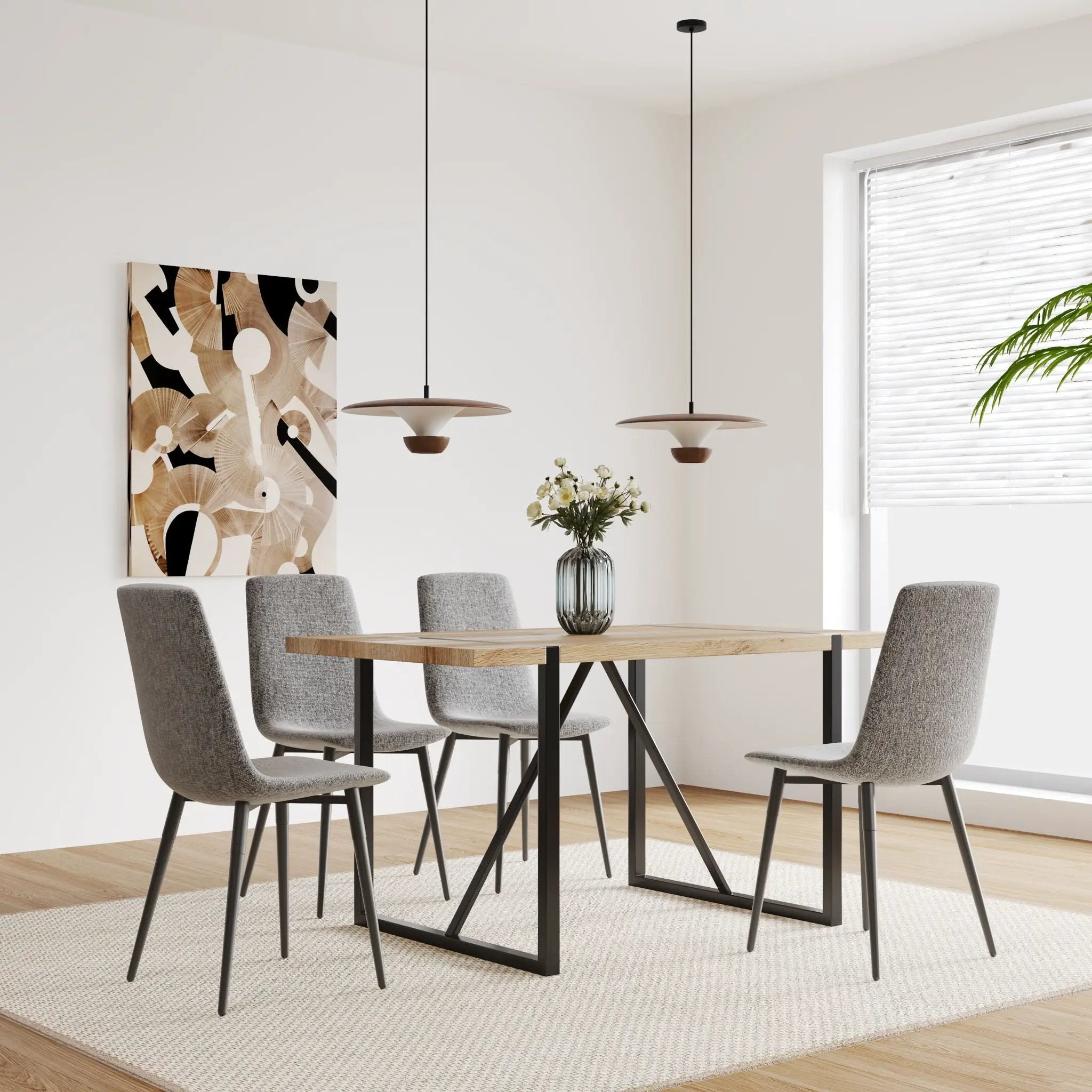 Modern Upholstered Dining Chairs With Cushion Seat And Sturdy Legs (Set of 4) by Unique Piece Furniture