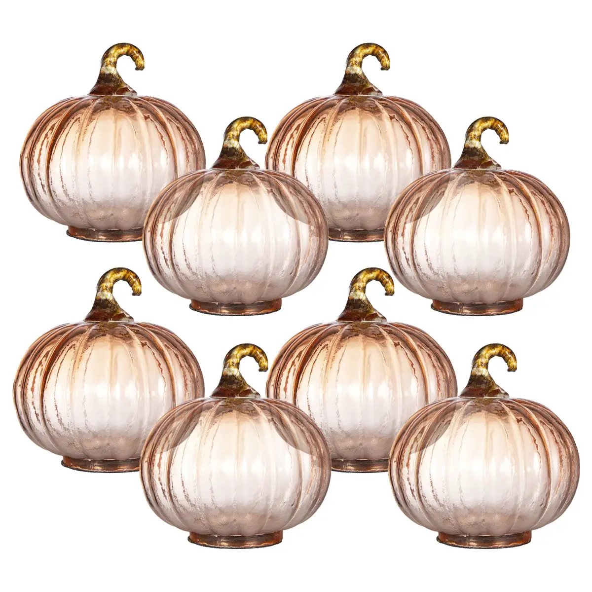 Set of 8 Glass Pumpkins by HouseOfZazla