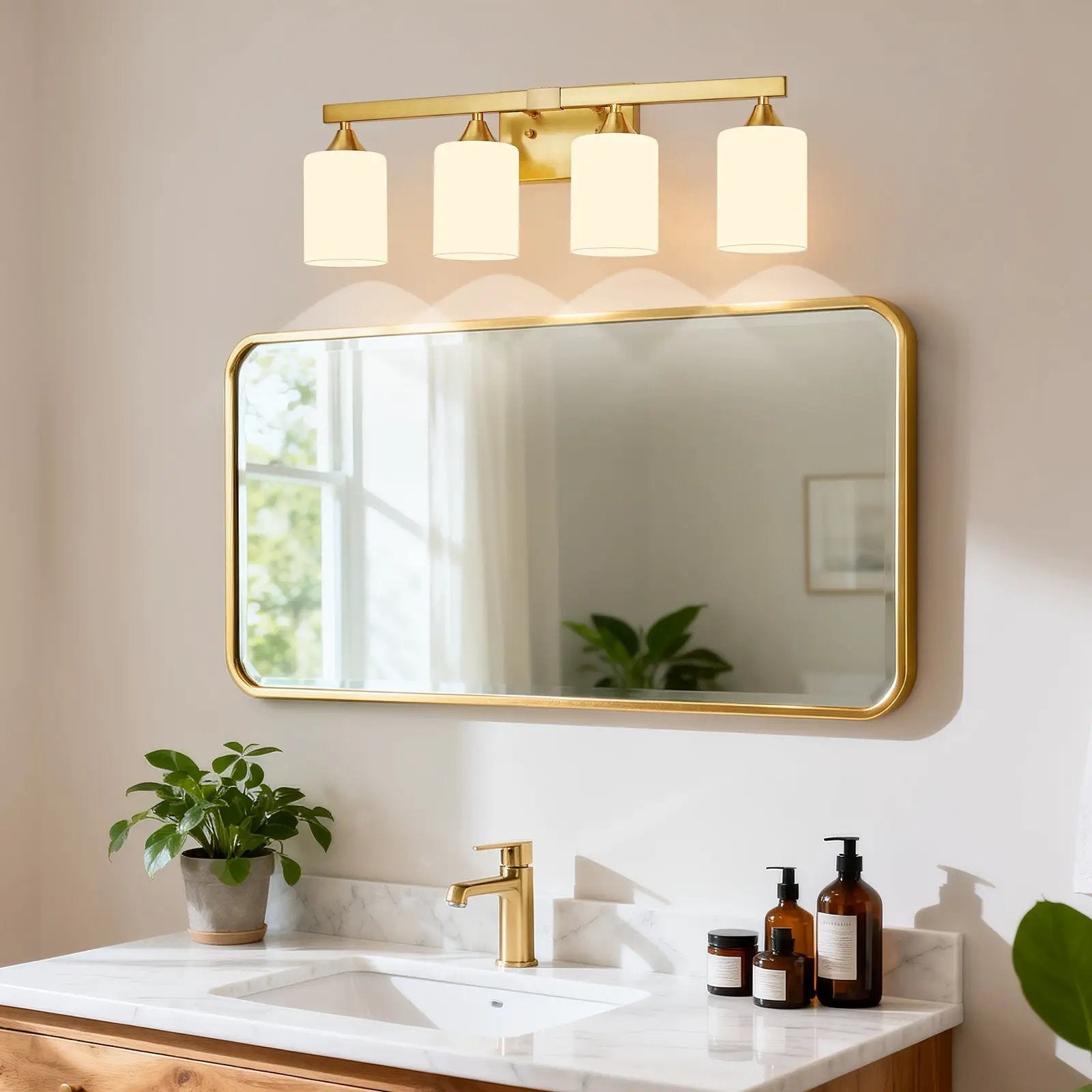 4-Light Brushed Bathroom Vanity Wall Light by HouseOfZazla