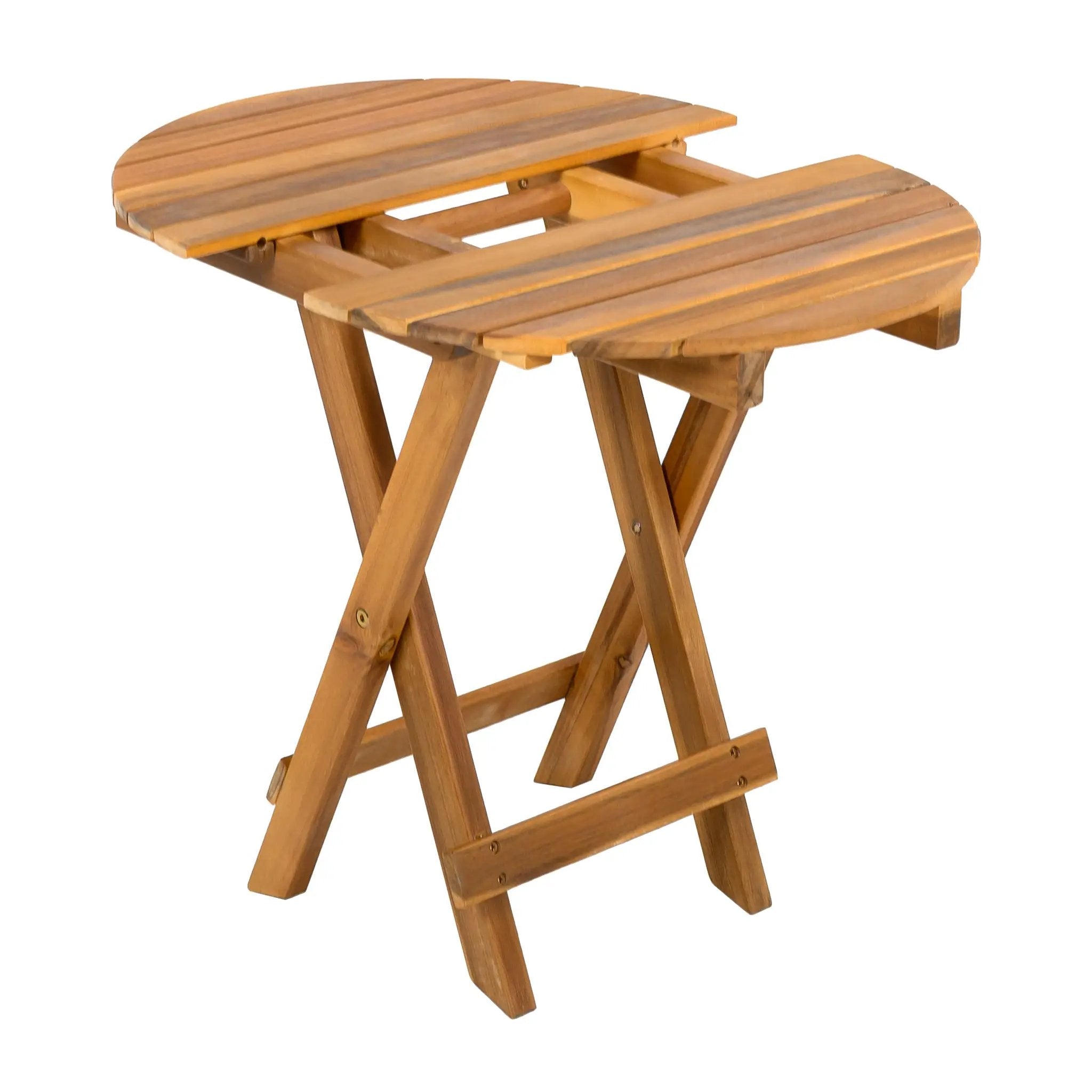 Patio Conversation Set with Foldable Acacia Wood Table and Cushioned Armchairs by HouseOfZazla
