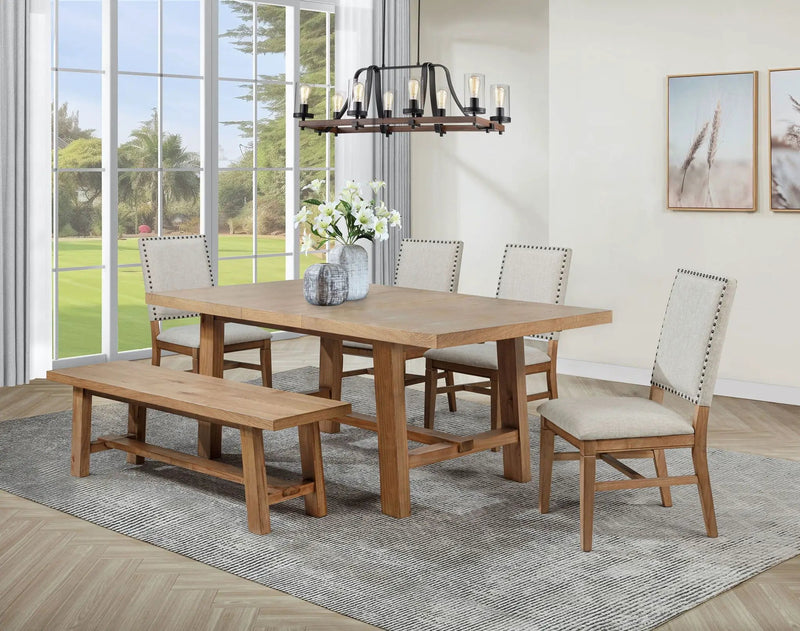 Middleton 6-piece Extension Leaf Dining Set Brown and Beige by Unique Piece Furniture
