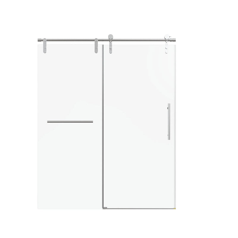 Frameless Single Sliding Shower Doors With Towel Rail & Handle by HouseOfZazla