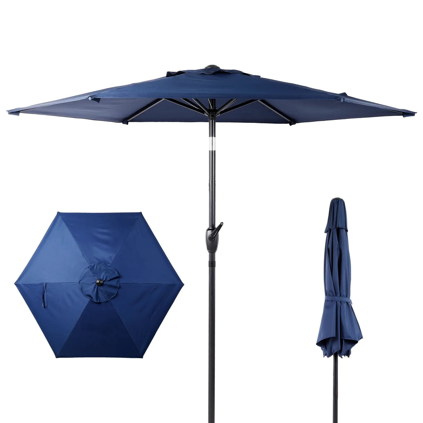 7.5 Ft Patio Umbrella with Push Button Tilt and Crank Mechanism by HouseOfZazla