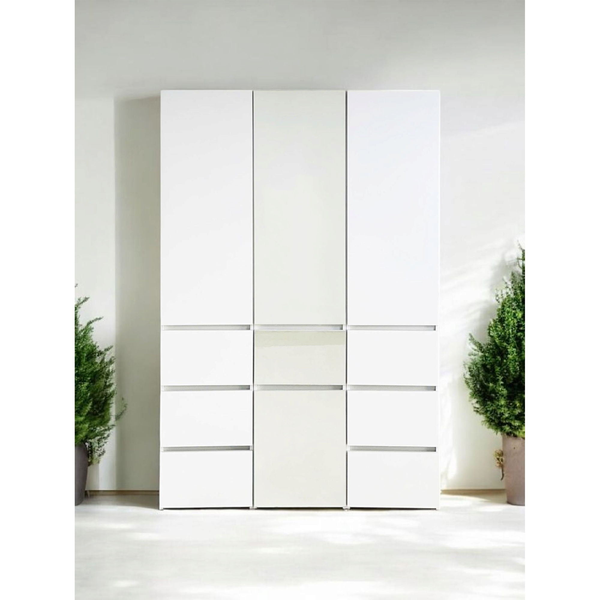Elise - Slim Modular Closet Cabinet With Drawers - White by HouseOfZazla