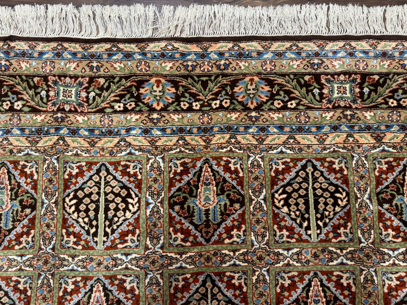 Sino Persian Rug 8x10, Panel Design, Brown, Multicolor, Wool, Cedar Trees by Jewel Rugs