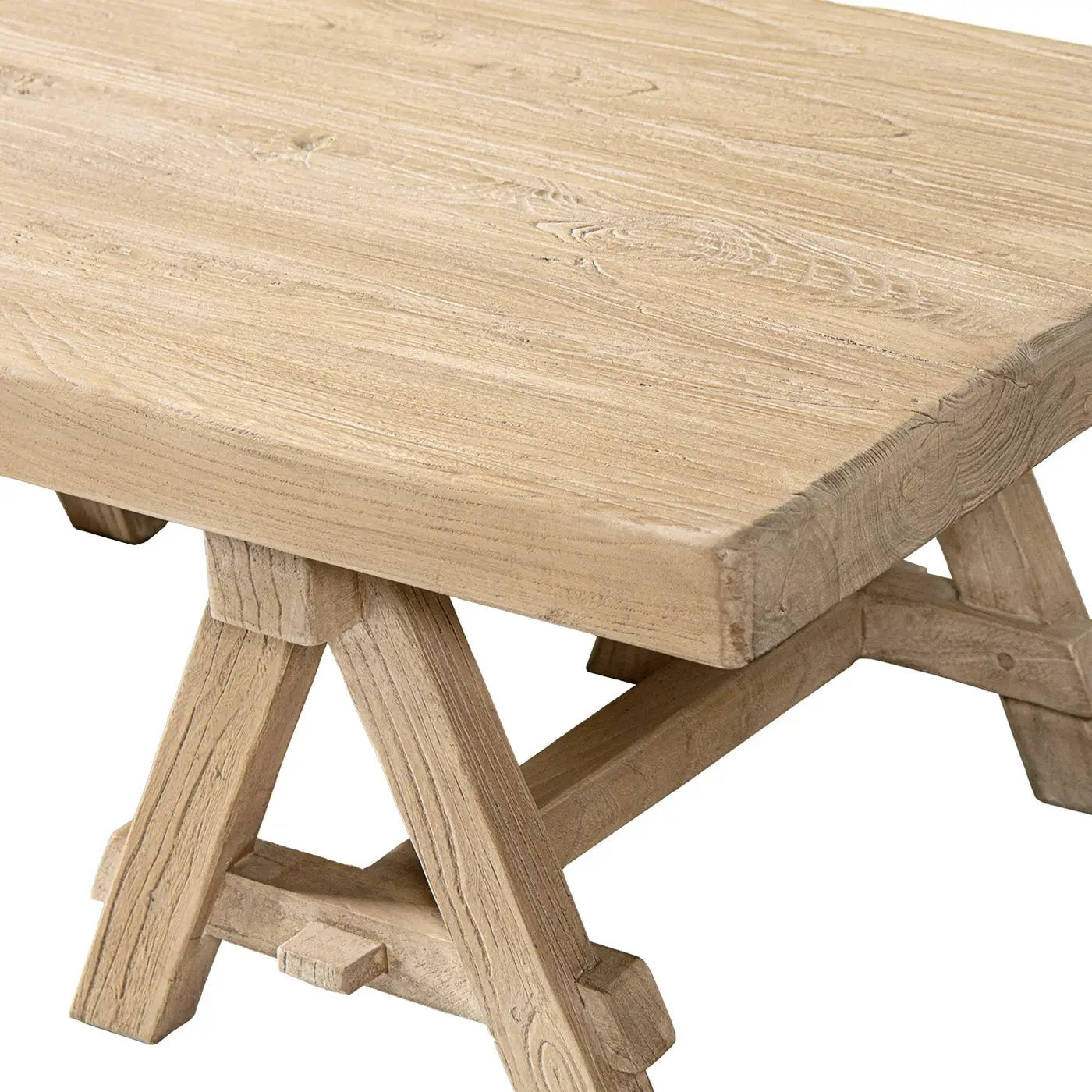Hawthorne 48' Solid Reclaimed Elm Rectangular Trestle Coffee Table by HouseOfZazla