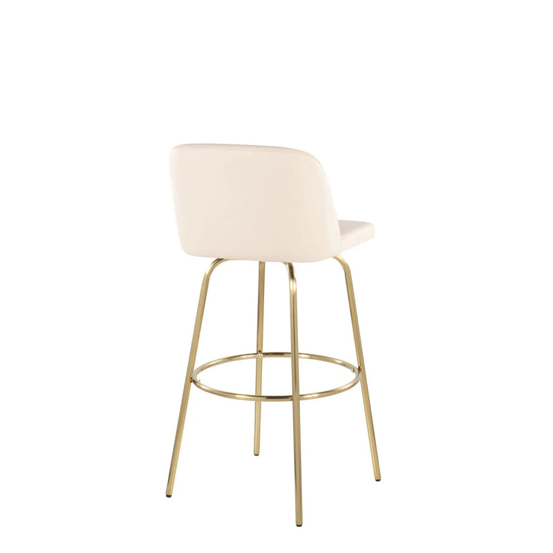 Toriano - Contemporary Fixed Height Barstool With Swivel And Round Footrest (Set of 2) by Unique Piece Furniture
