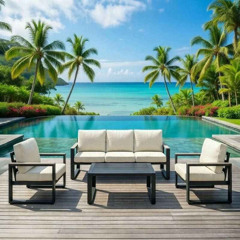 Modern Outdoor Sofa Set With Coffee Table by HouseOfZazla