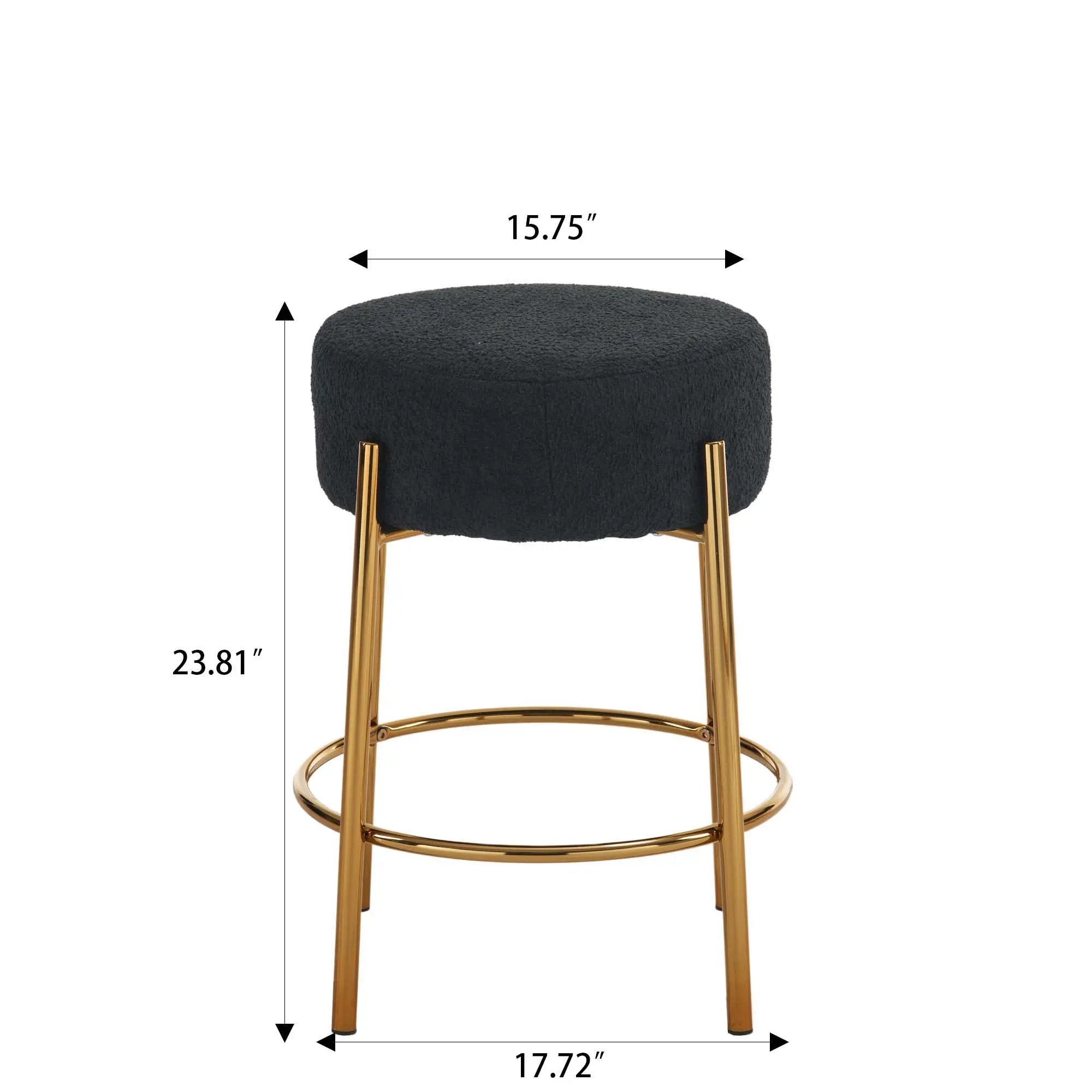 Round Bar Stools (Set of 2), Contemporary Upholstered Dining Stools For Kitchens, Coffee Shops And Bar Stores - Legs by HouseOfZazla