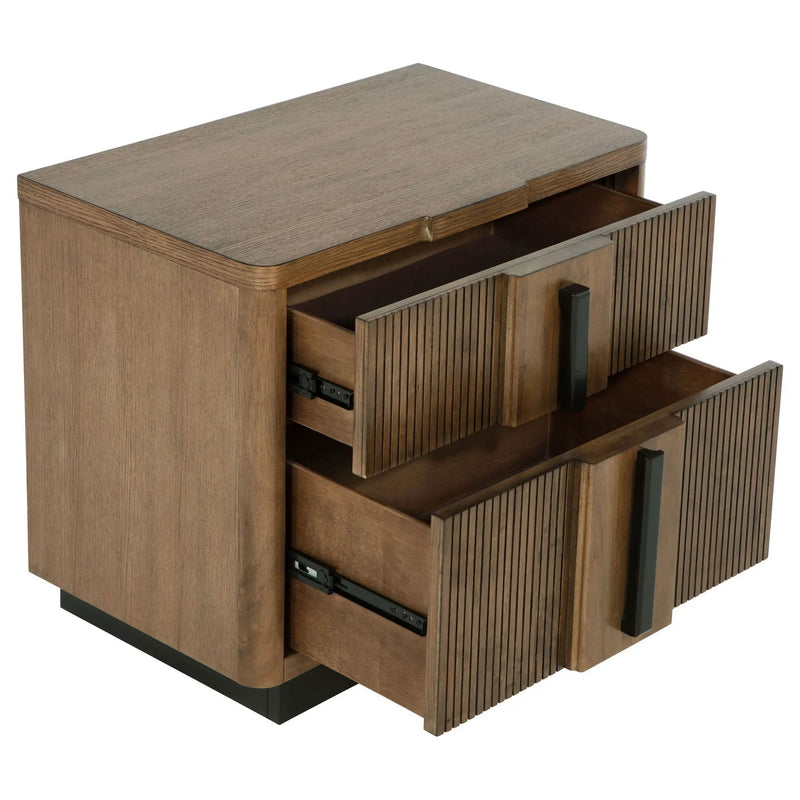 Moraga - 2 Drawer Nightstand - Ash Brown by HouseOfZazla