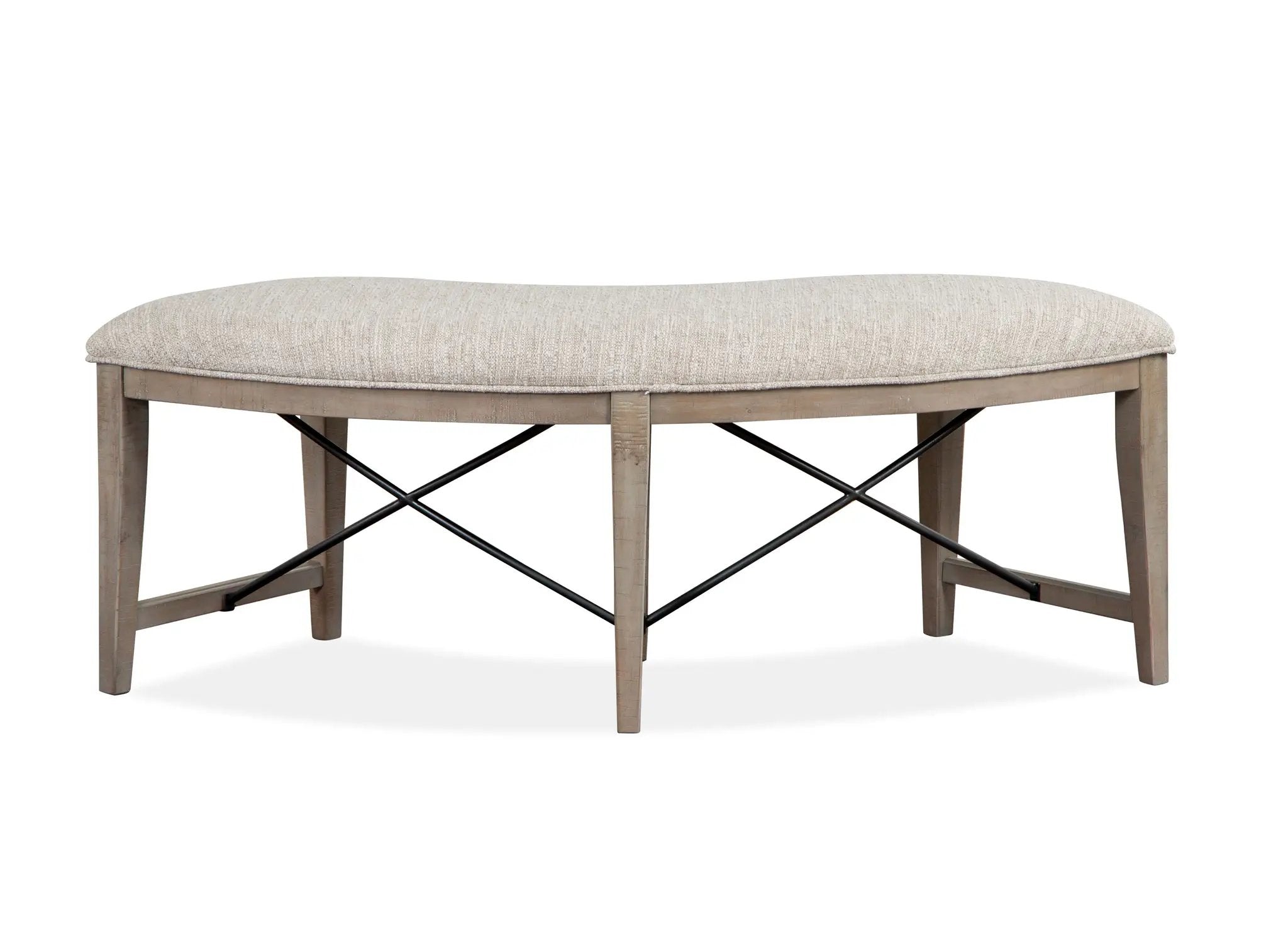 Paxton Place - Curved Bench With Upholstered Seat - Dovetail Gray by Unique Piece Furniture