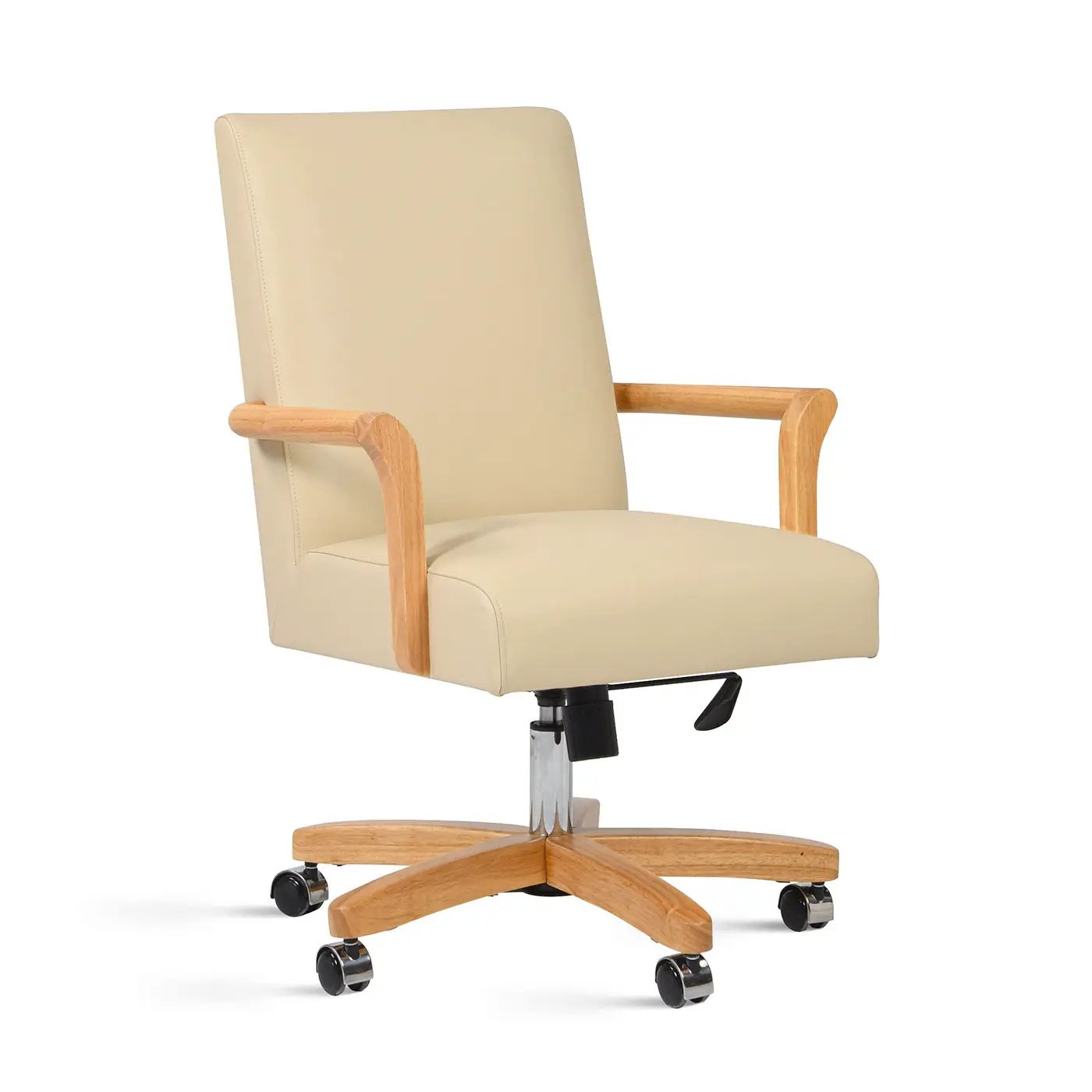 Dumont - Modern Farmhouse High Back Executive Home Office Chair - Neutral Cream Beige / Natural by Unique Piece Furniture
