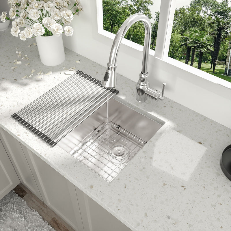 Modern Undermount Stainless Steel Kitchen Sink 16 Gauge, Deep Single Bowl by HouseOfZazla