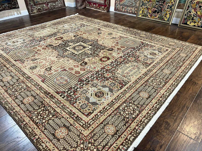 Room Sized Oriental Rug 10x11, Power Loomed Carpet, Tan Brown, Unique Loom by Jewel Rugs