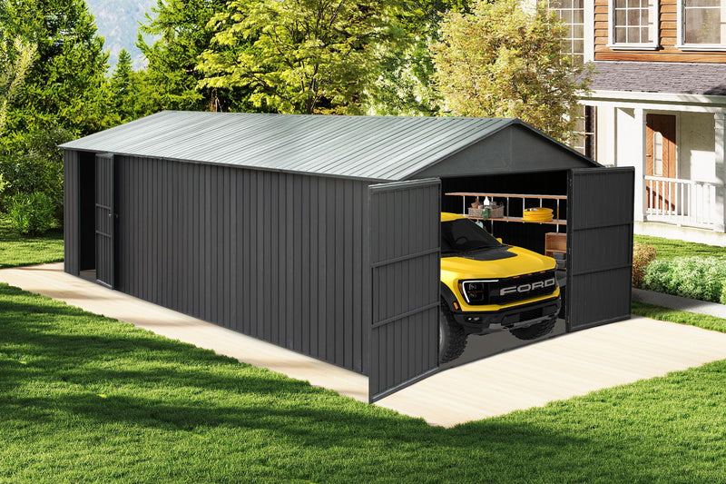 12x20ft Outdoor Metal Garage Shed by HouseOfZazla