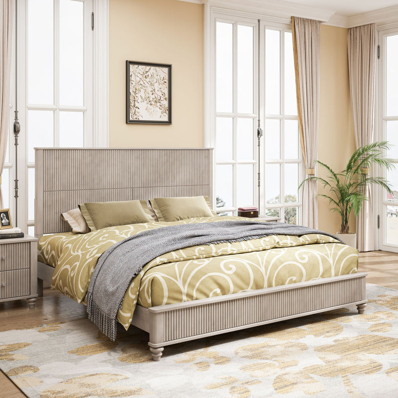 Platform Bed Frame & Tall Headboard by HouseOfZazla