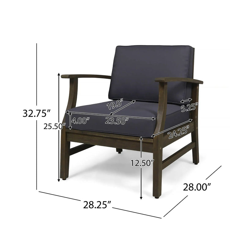 Perla Contemporary Club Chair with Water Resistant Cushion by HouseOfZazla